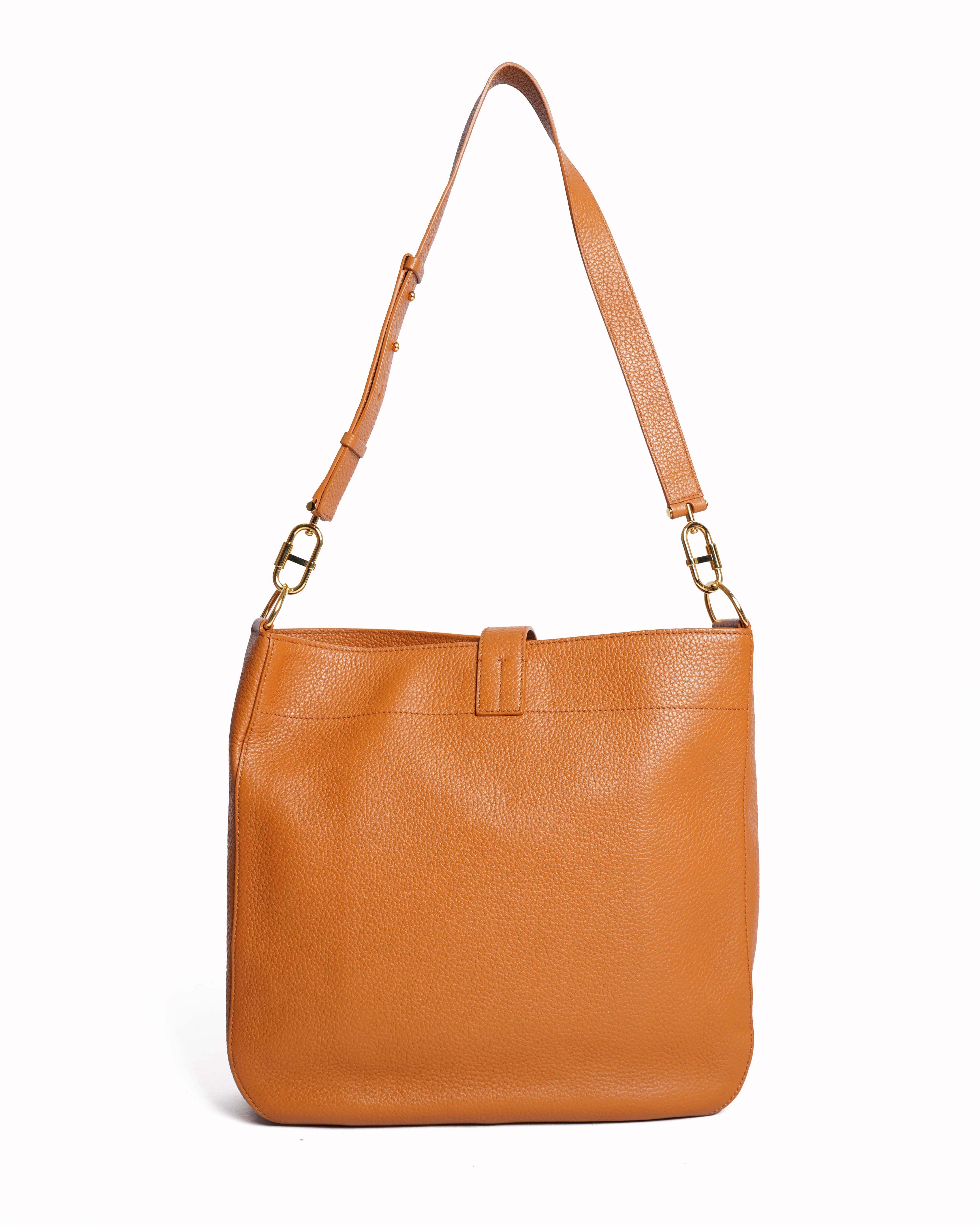 TOM FORD Tara Hobo Leather Bag Brown