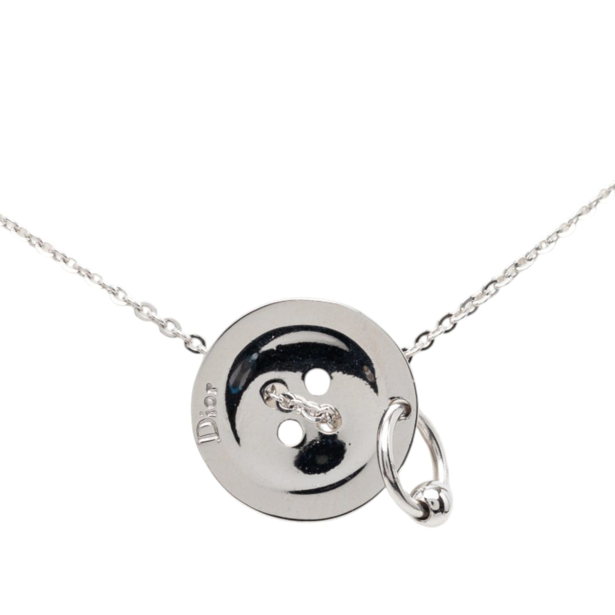 Dior Brass Button Pendant Necklace