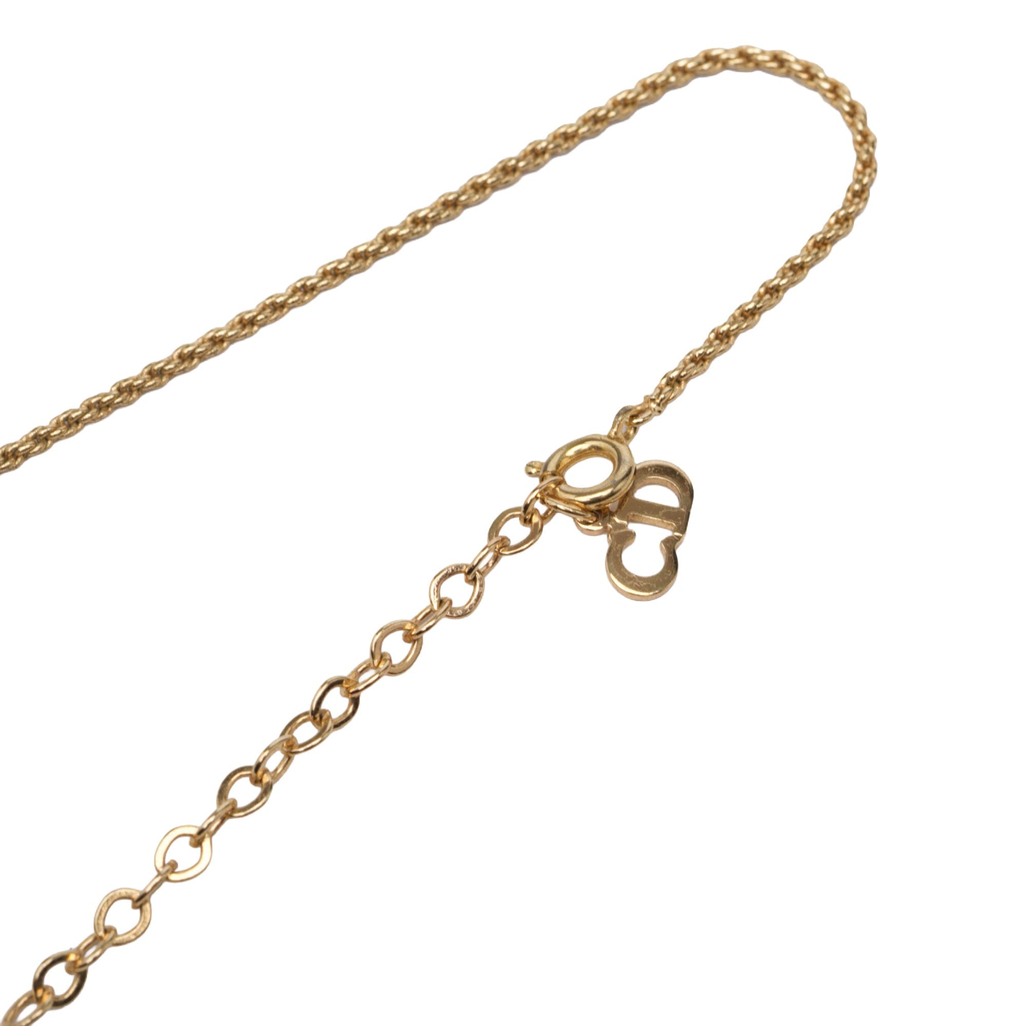 Dior Gold Plated CD Logo Water Drop Shape Pendant Necklace