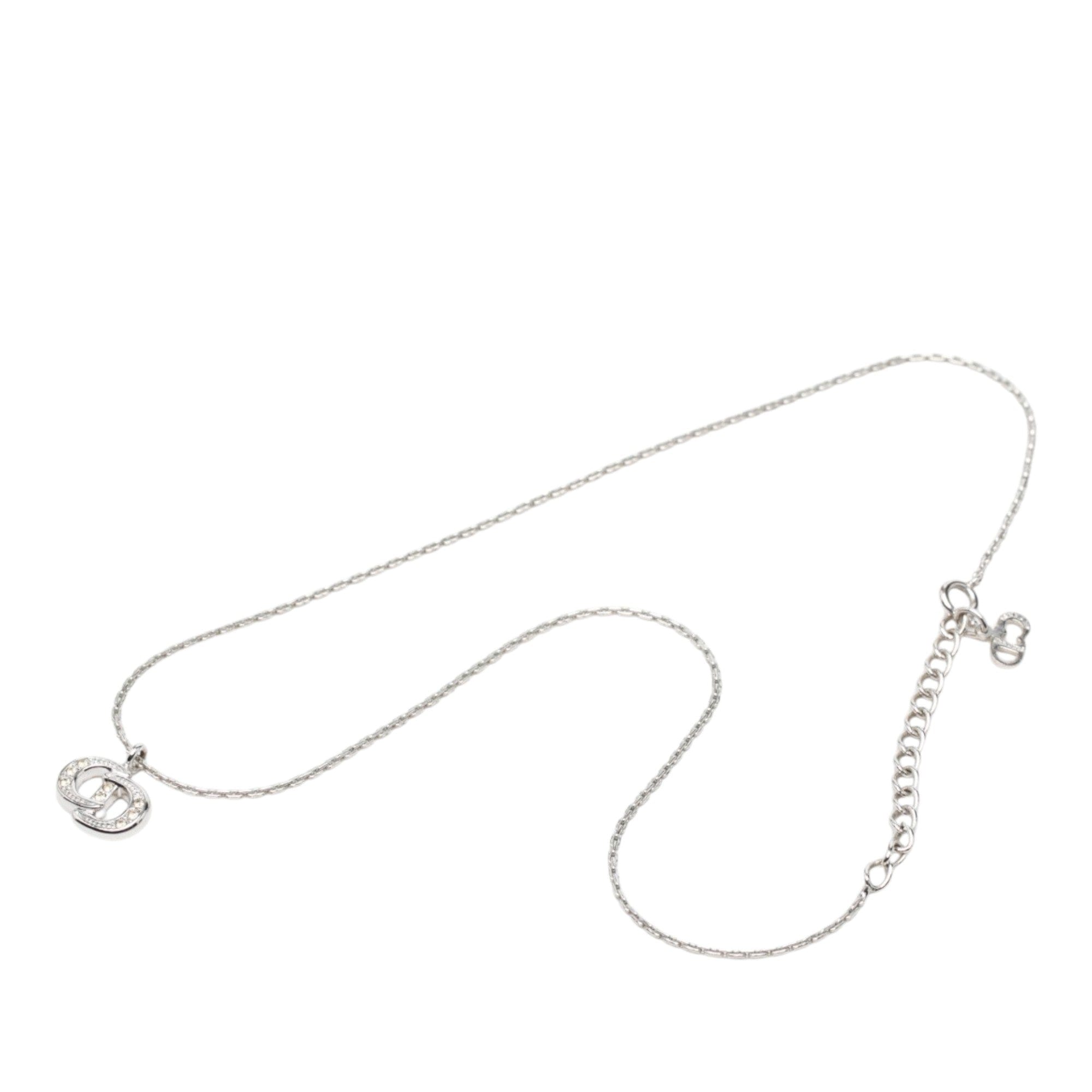 Dior Brass and Strass CD Logo Pendant Necklace