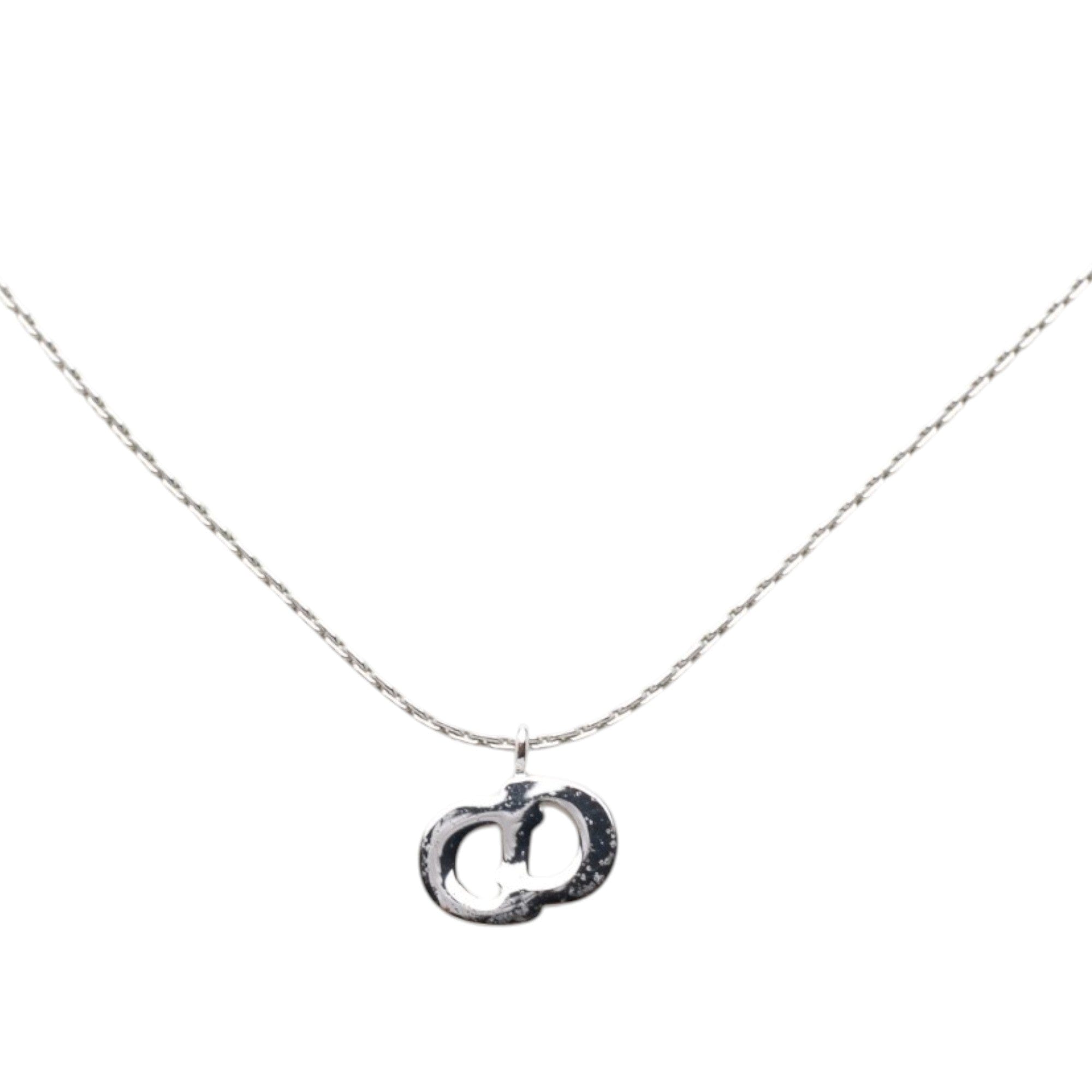 Dior Brass and Strass CD Logo Pendant Necklace