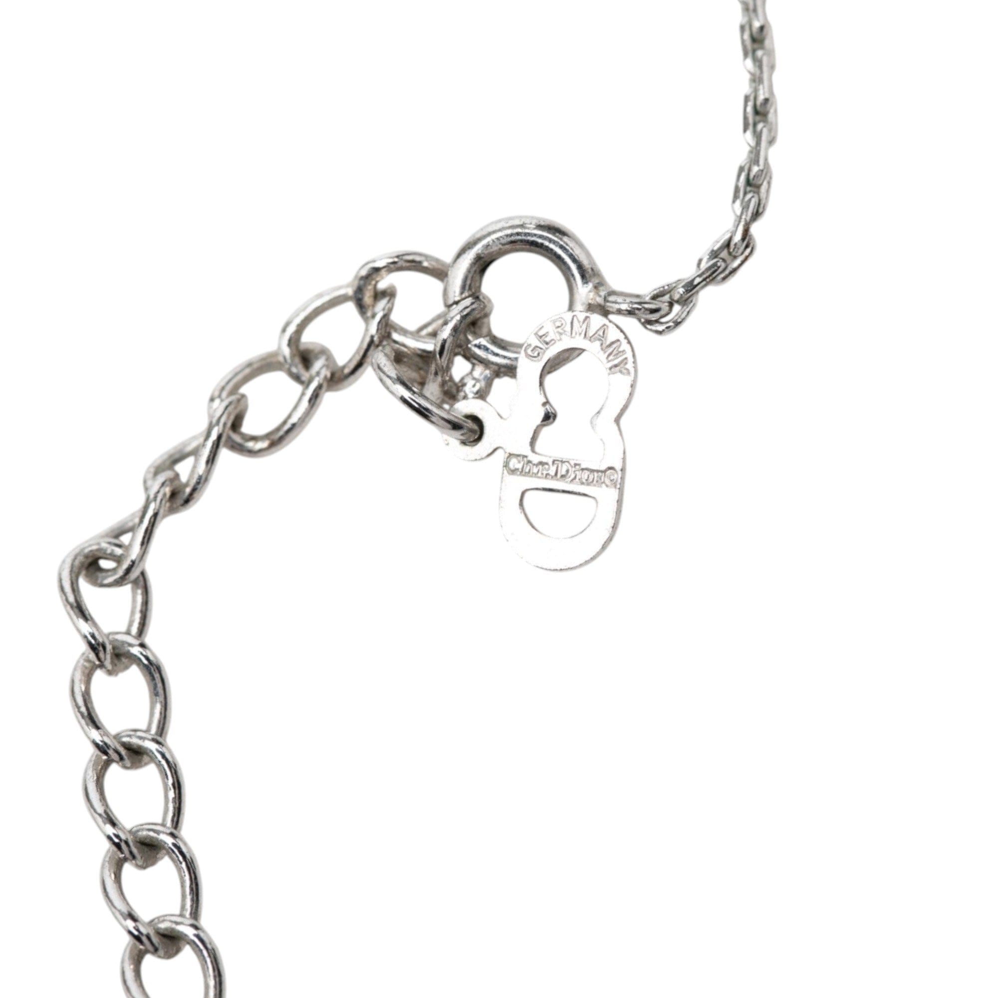Dior Brass and Strass CD Logo Pendant Necklace