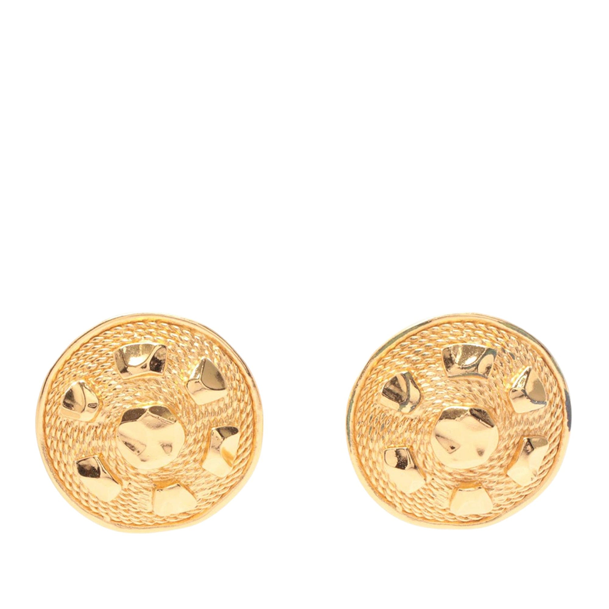 Dior Gold Plated Round Clip On Earrings