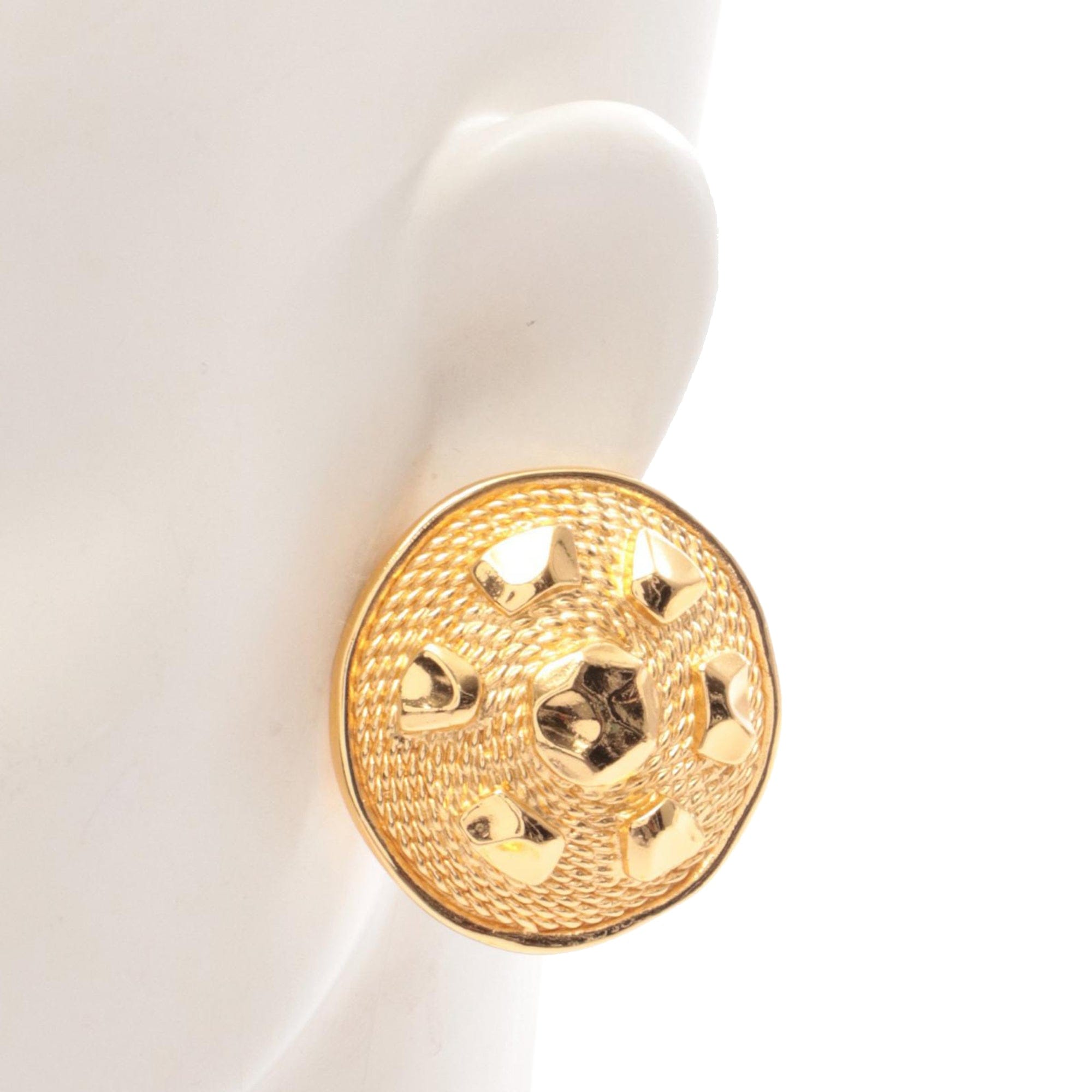 Dior Gold Plated Round Clip On Earrings