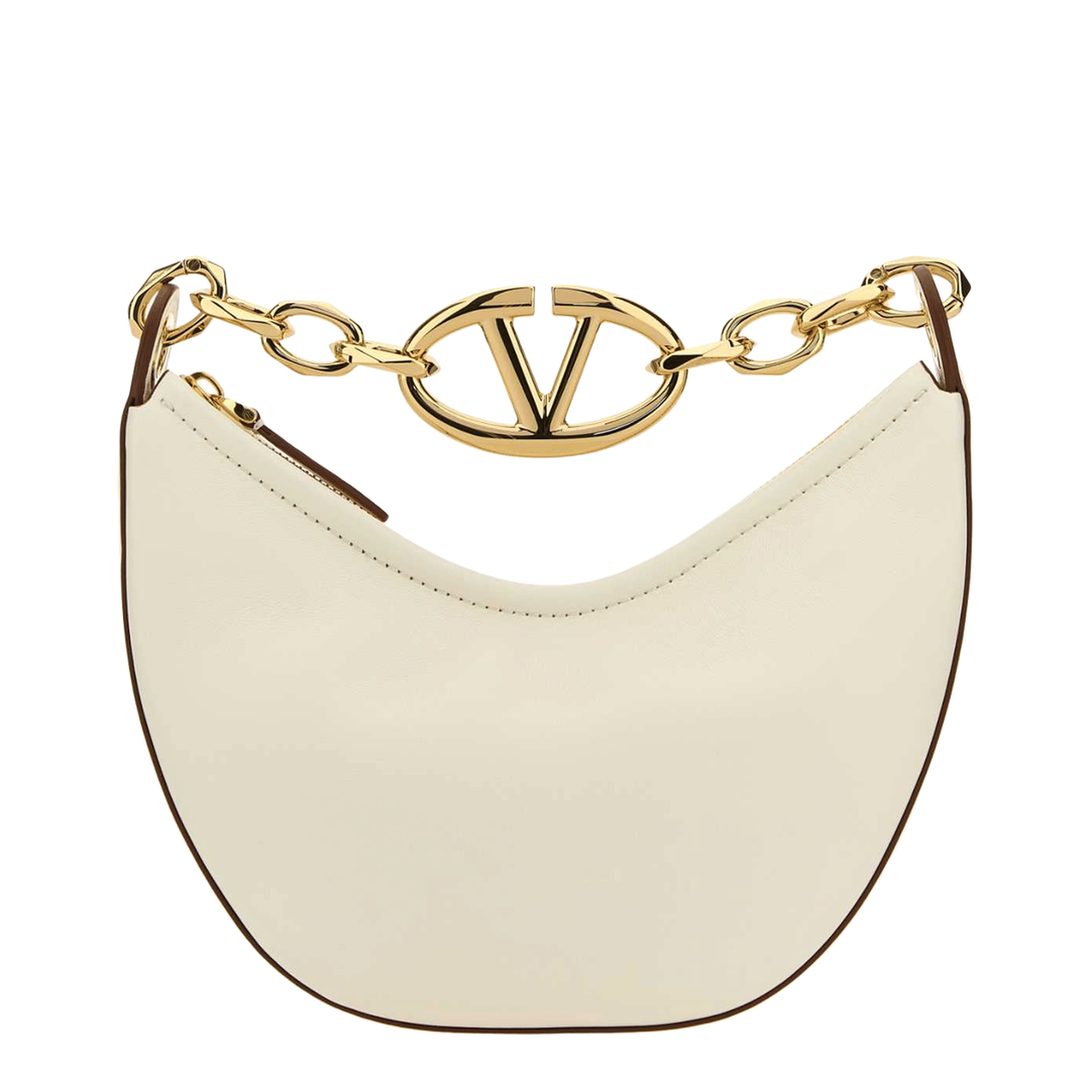 Valentino VLogo Moon Mini Calfskin Hobo - Ivory
