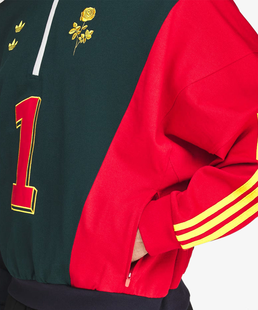Adidas Originals | CHAVARRIA WATSONVILLE QUARTER ZIP { AURORA IVY/LEGEND INK/BETTER SCARLET