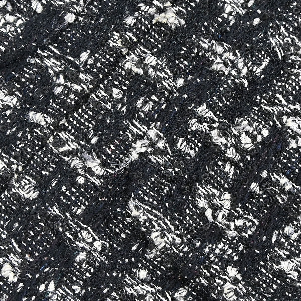 Chanel 2013 - 2014 Zip Up Collarless Tweed Jacket Black #34