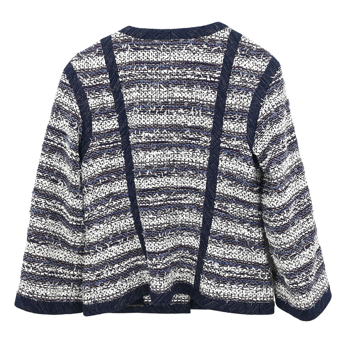 Chanel 2013 Collarless Tweed Jacket Navy #34