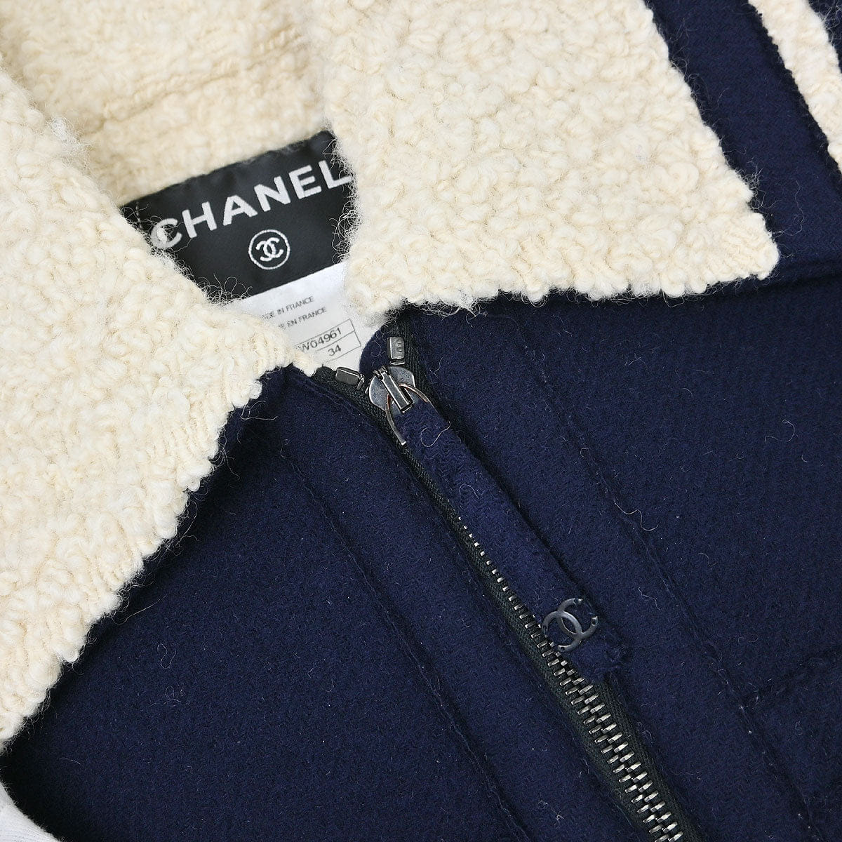 Chanel 2011 - 2012 Single Breasted Zip Up Jacket Navy #34