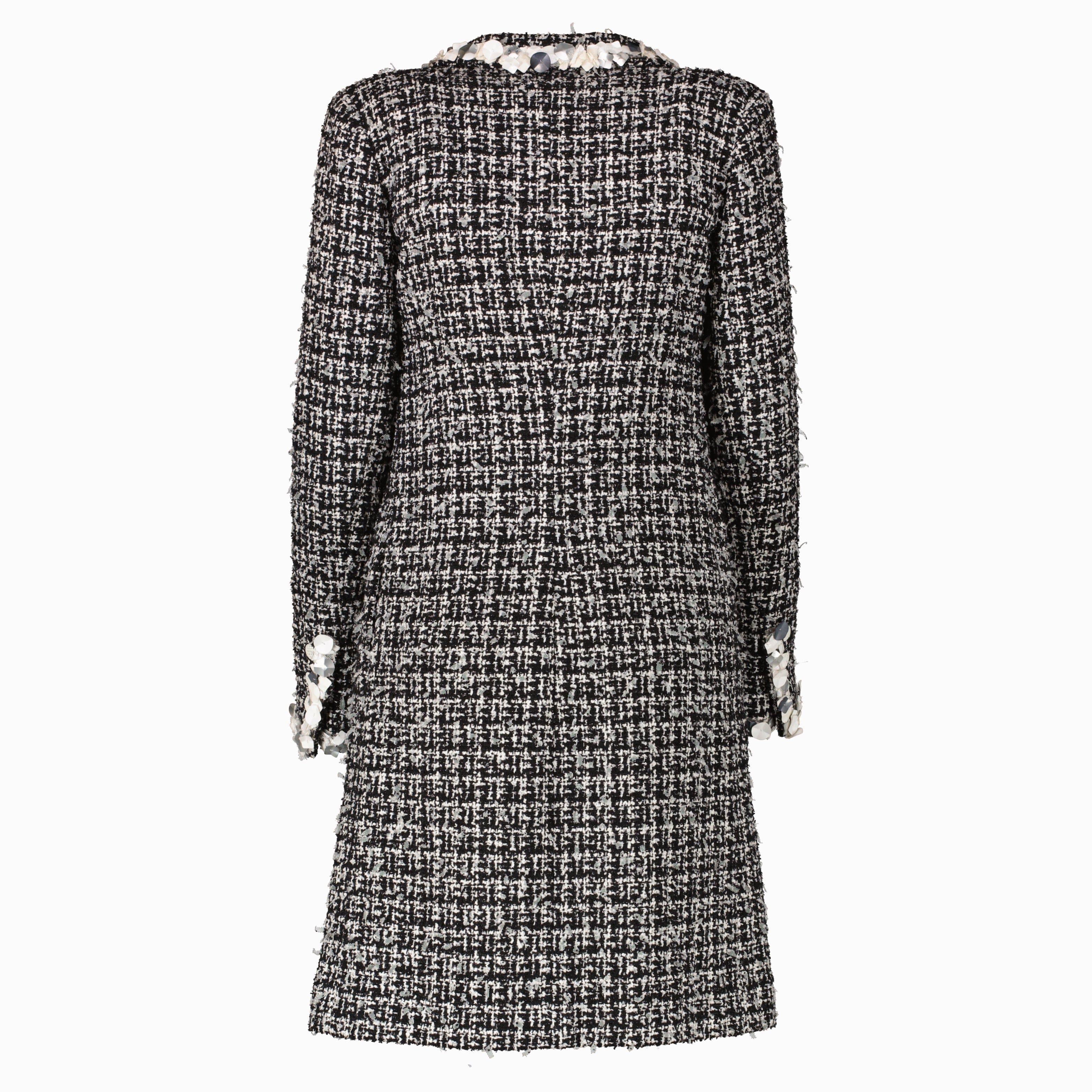 Chanel 09P Black Tweed Sequin Jacket - Size 34