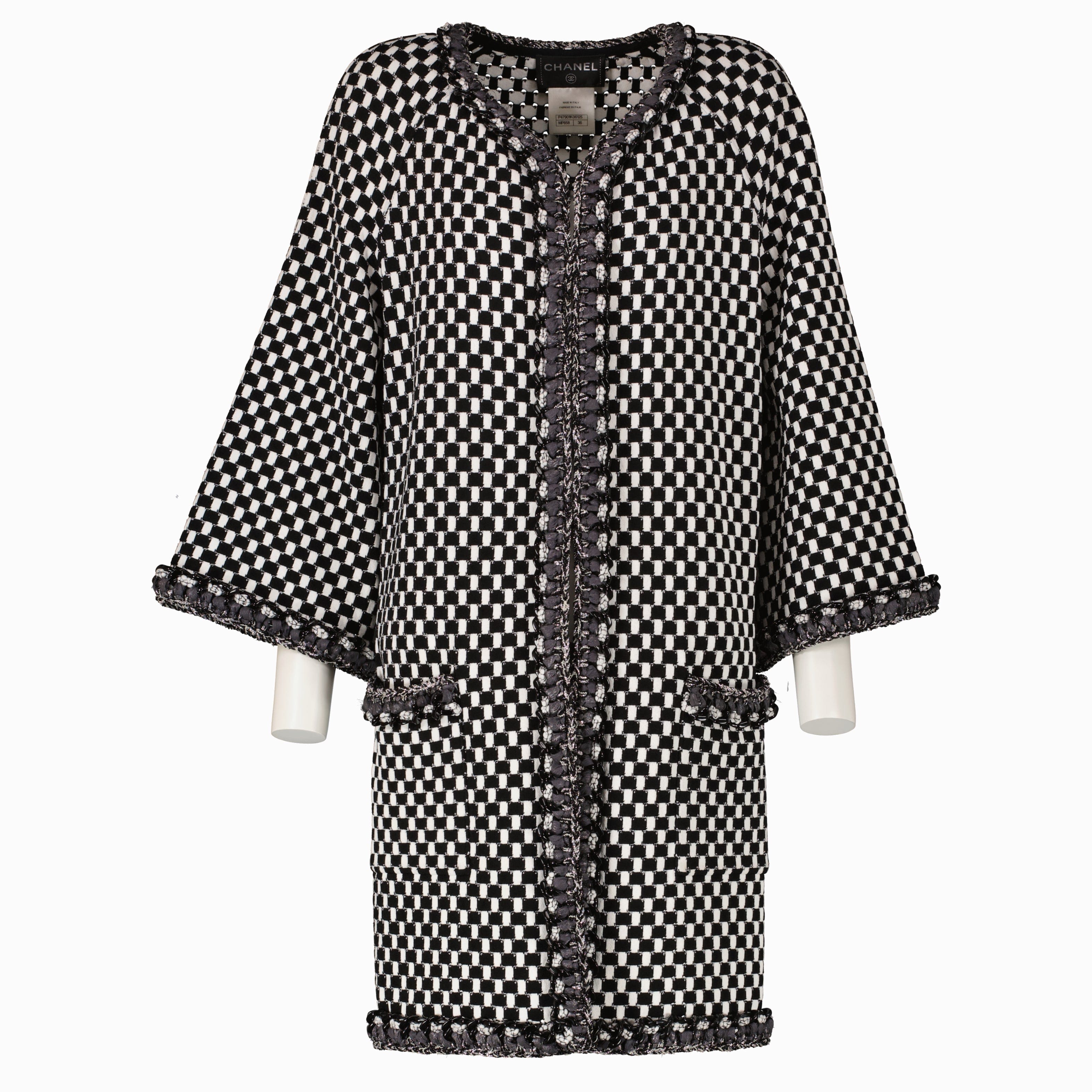 Chanel 14P White Knit Chain Jacket - Size 36