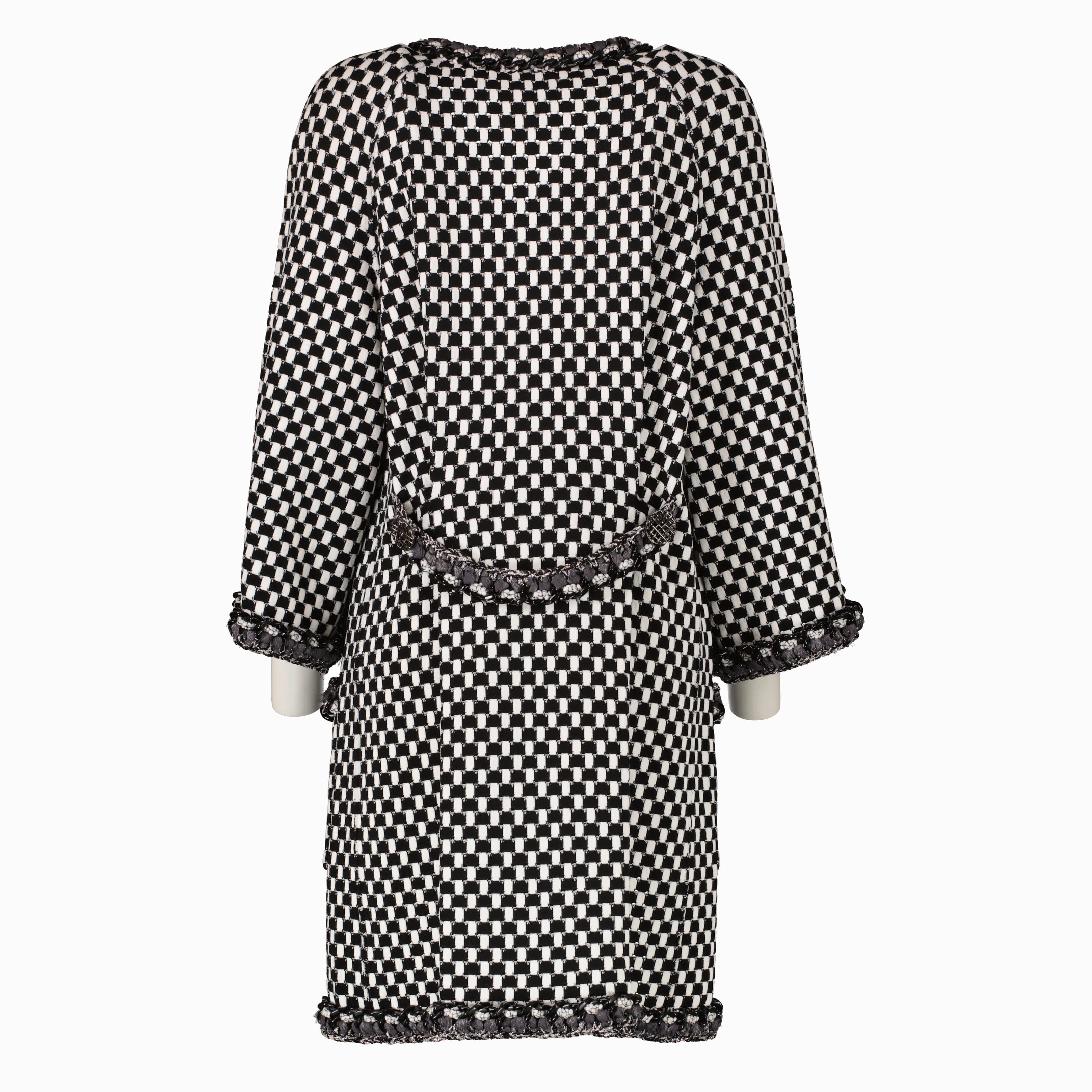 Chanel 14P White Knit Chain Jacket - Size 36