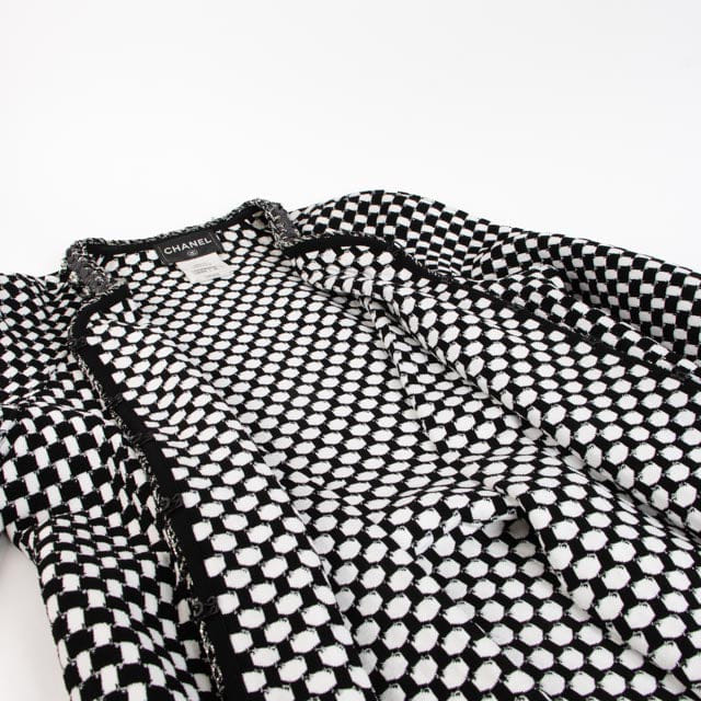 Chanel 14P White Knit Chain Jacket - Size 36