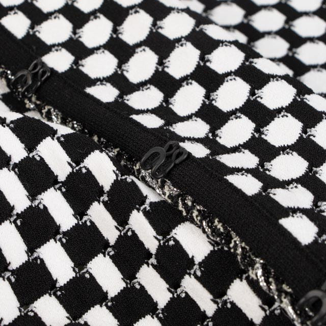 Chanel 14P White Knit Chain Jacket - Size 36