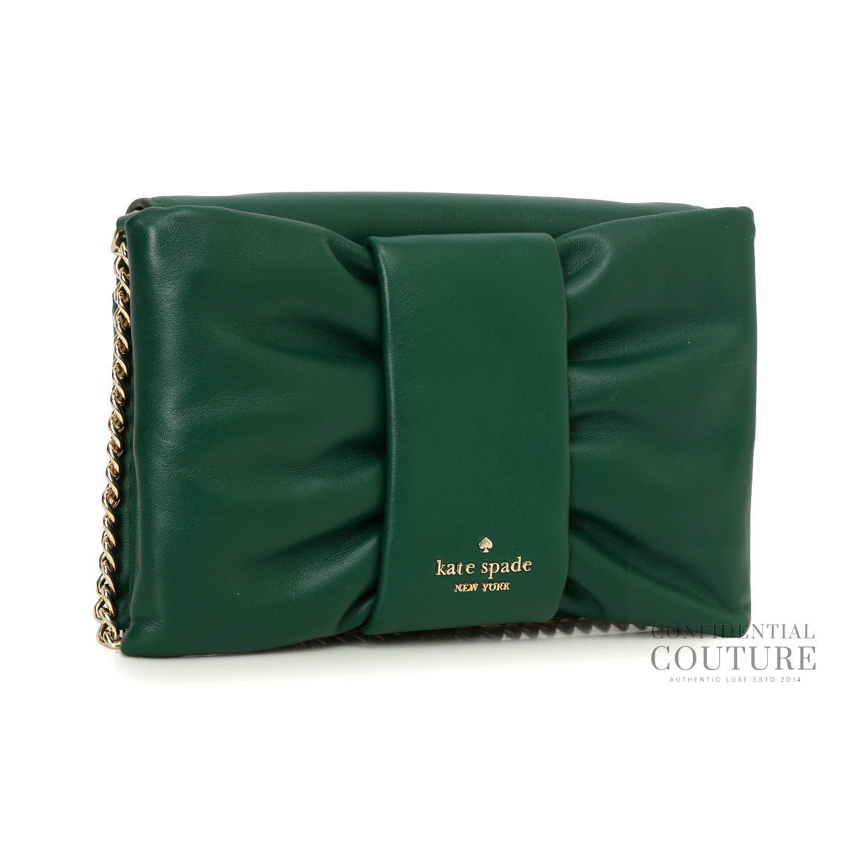 Kate Spade Millie Bow Flap In Deep Jade Crossbody bag