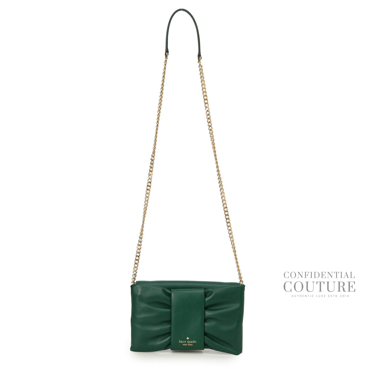 Kate Spade Millie Bow Flap In Deep Jade Crossbody bag