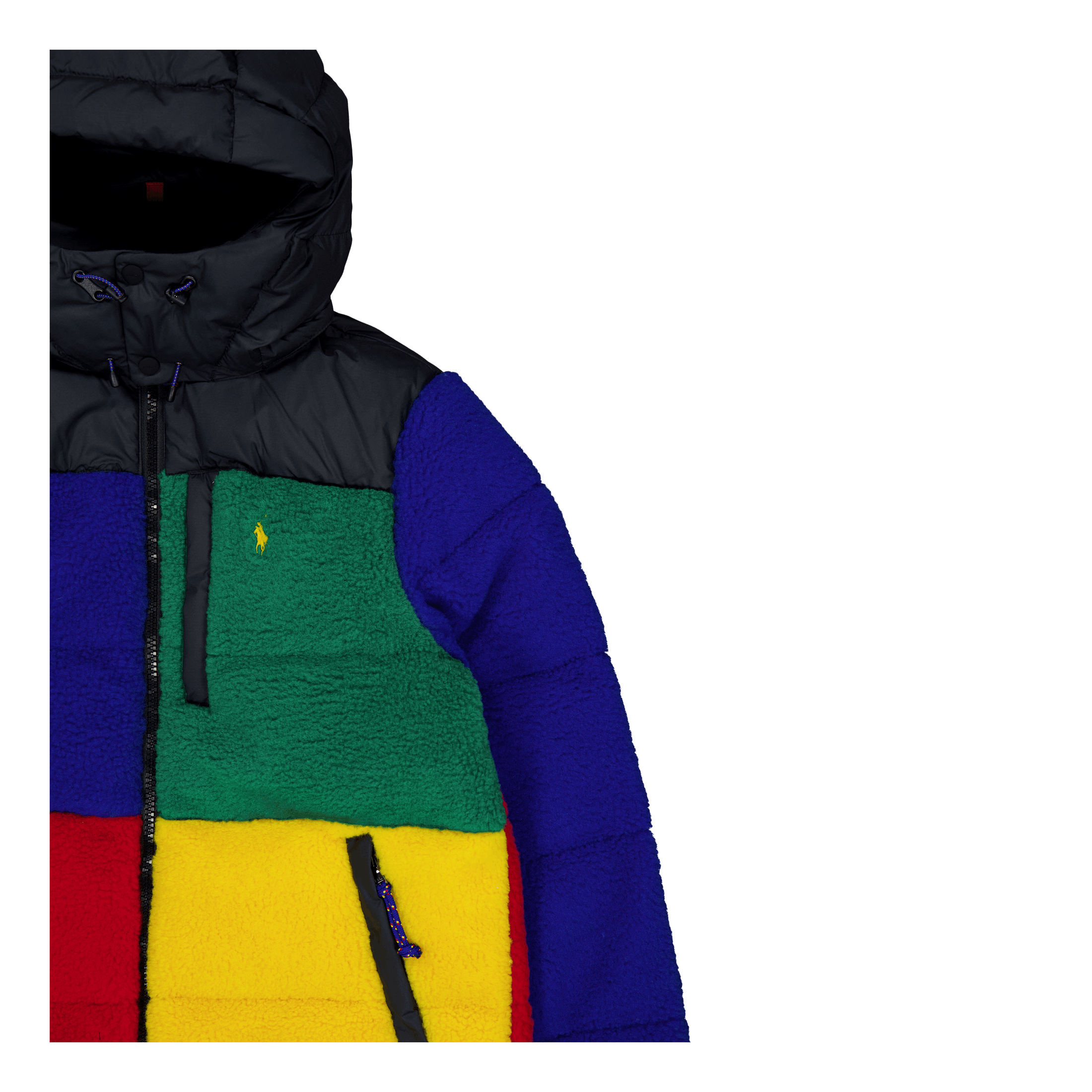 Polo Ralph Lauren Color - Blocked Pile Fleece Down Jacket RL2000 Red Multi