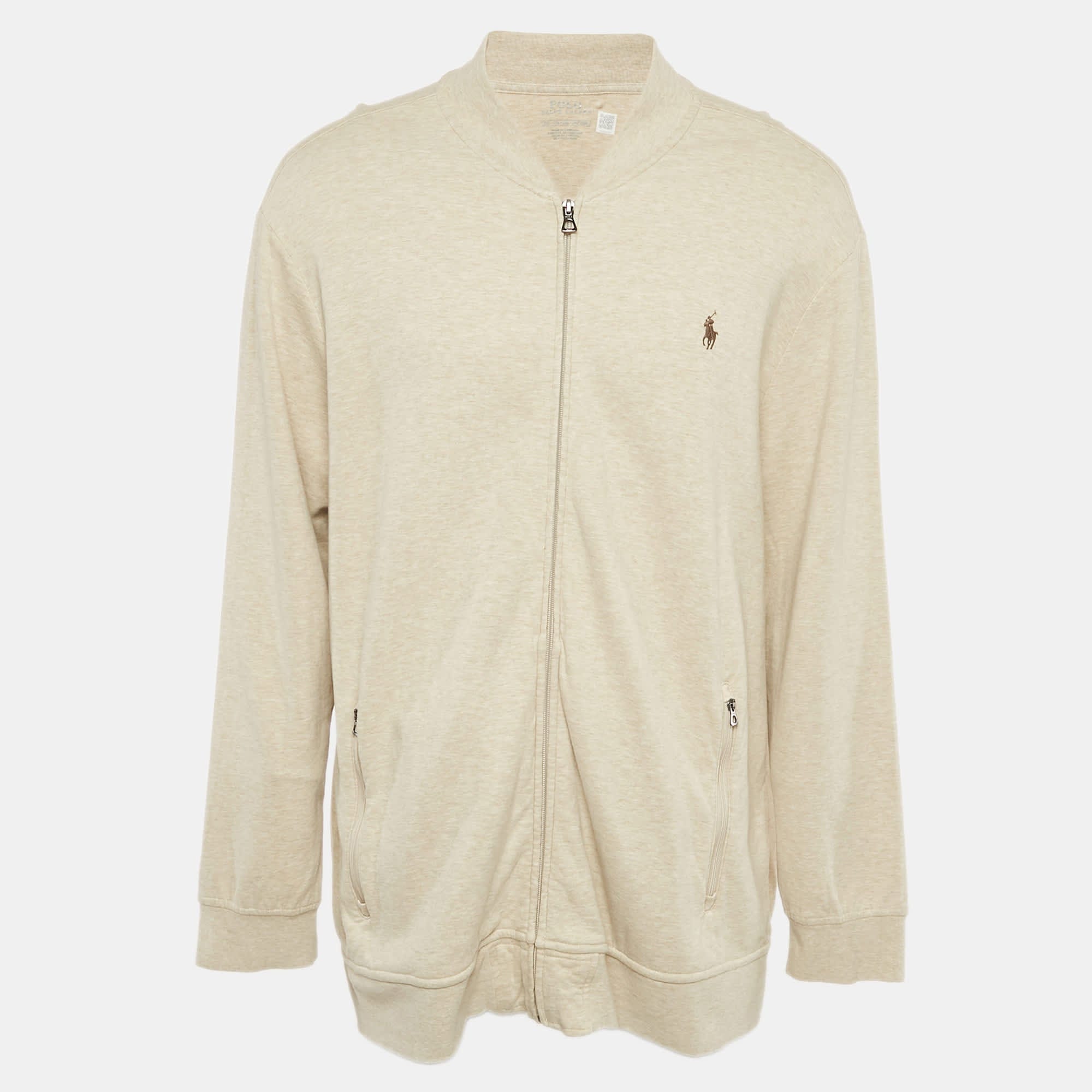 Polo Ralph Lauren Beige Jersey Zip - Up Jacket