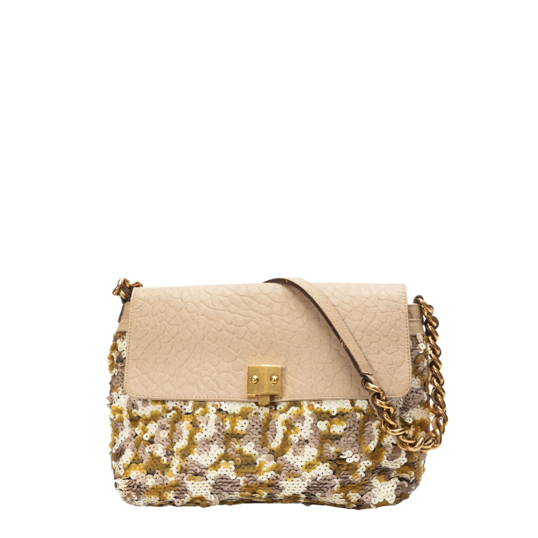 Marc Jacobs Leather - Trimmed Sequined Shoudler Bag