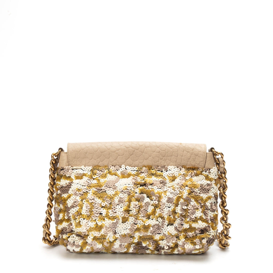 Marc Jacobs Leather - Trimmed Sequined Shoudler Bag