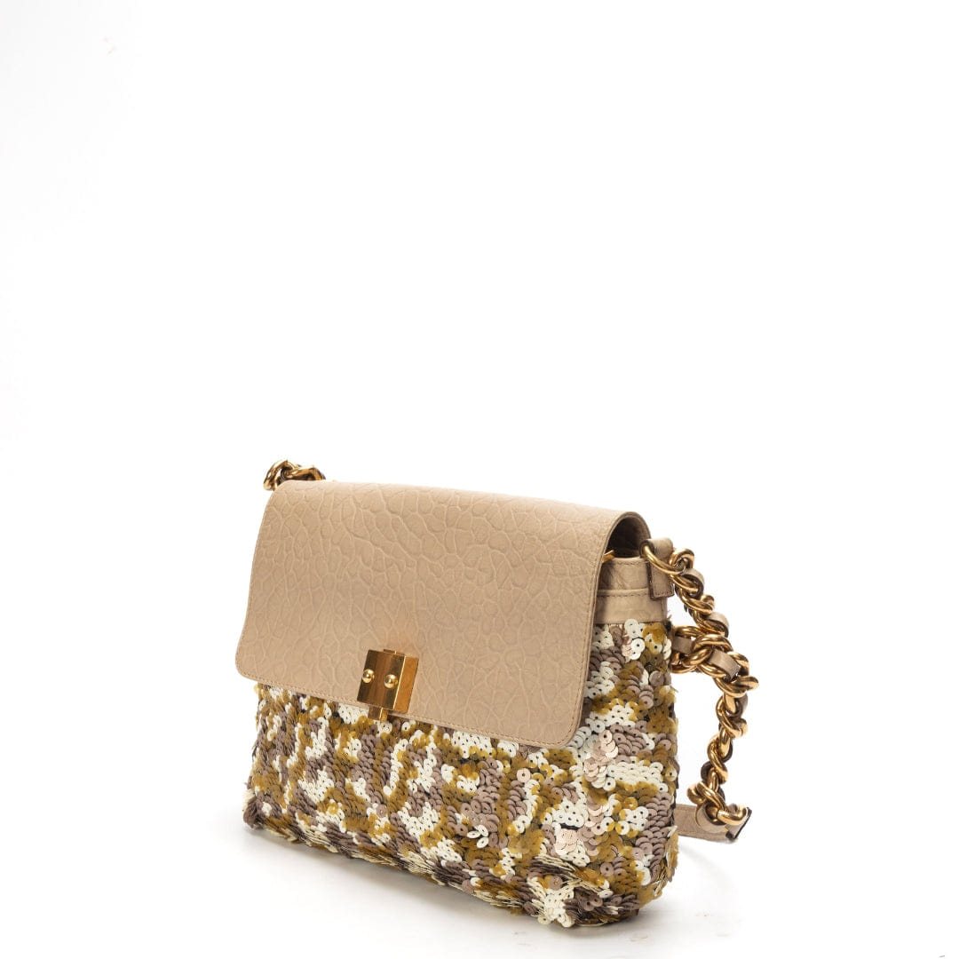 Marc Jacobs Leather - Trimmed Sequined Shoudler Bag