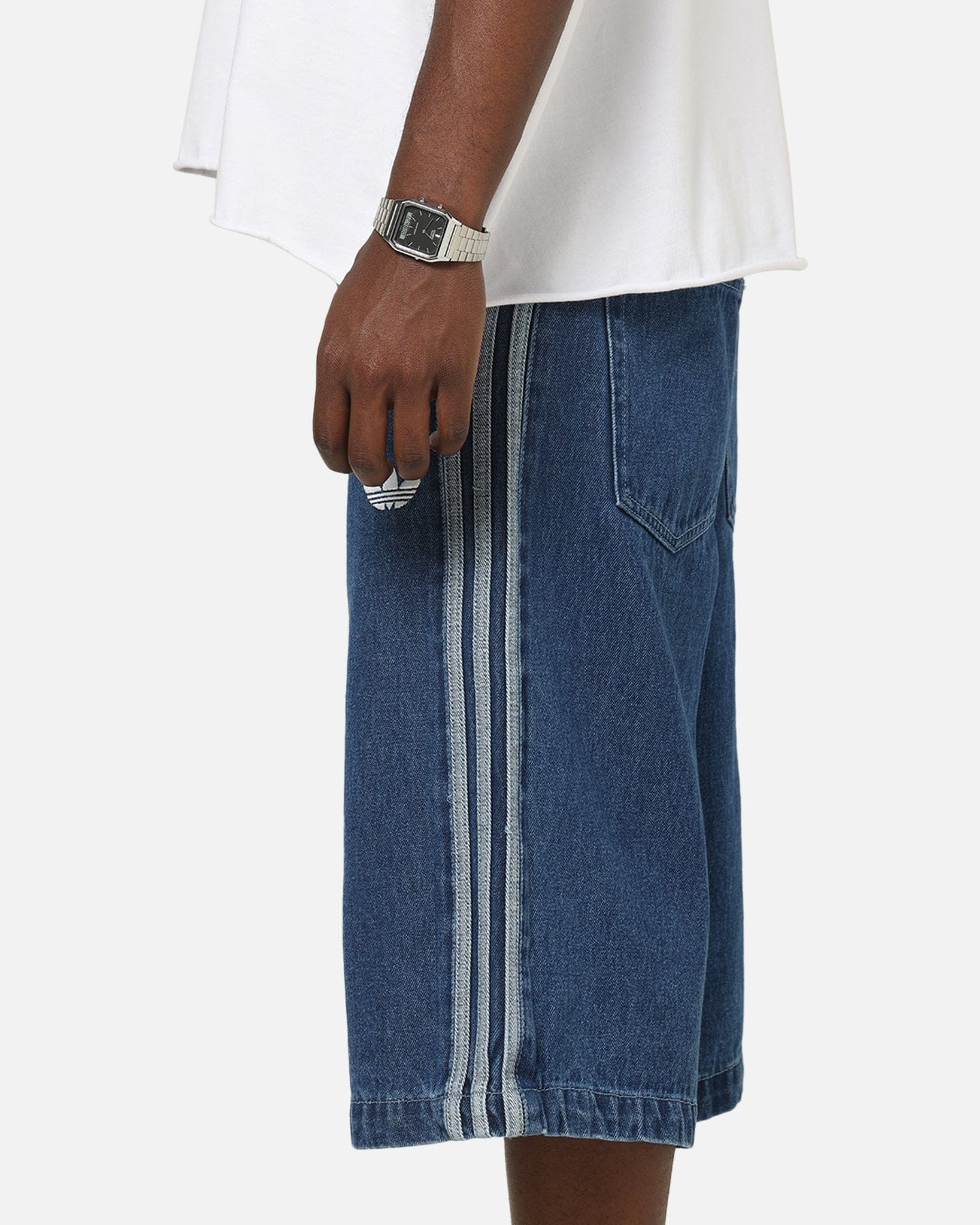 adidas Firebird Denim Shorts Blue Denim