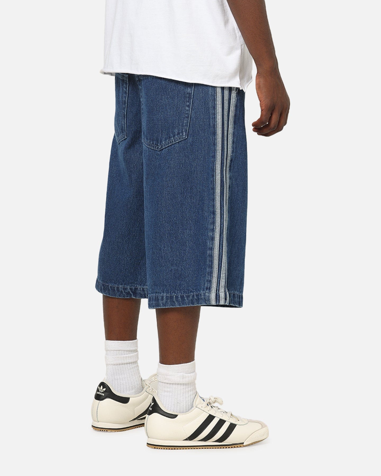 adidas Firebird Denim Shorts Blue Denim