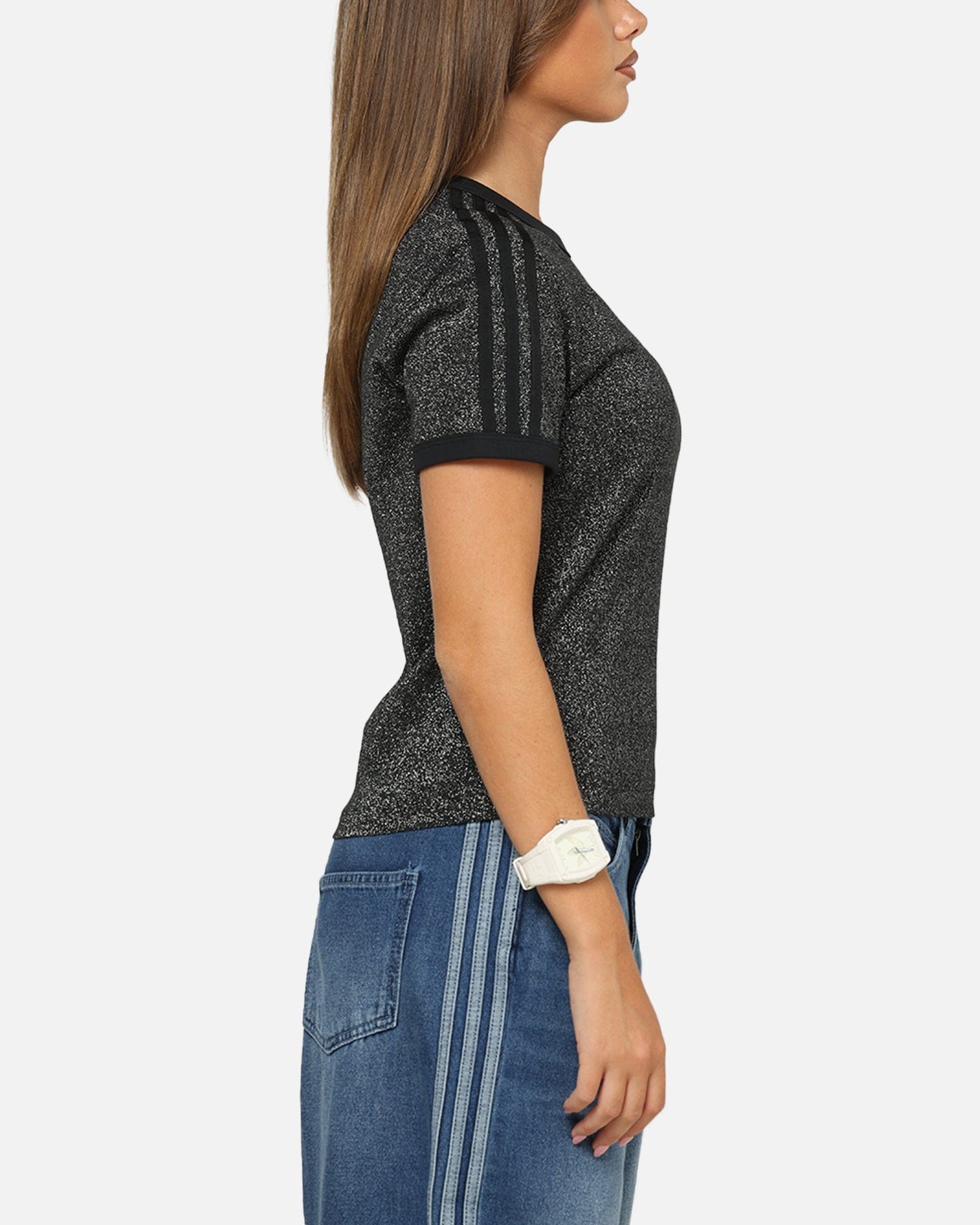 adidas Women's Lurex Cali T - Shirt Black