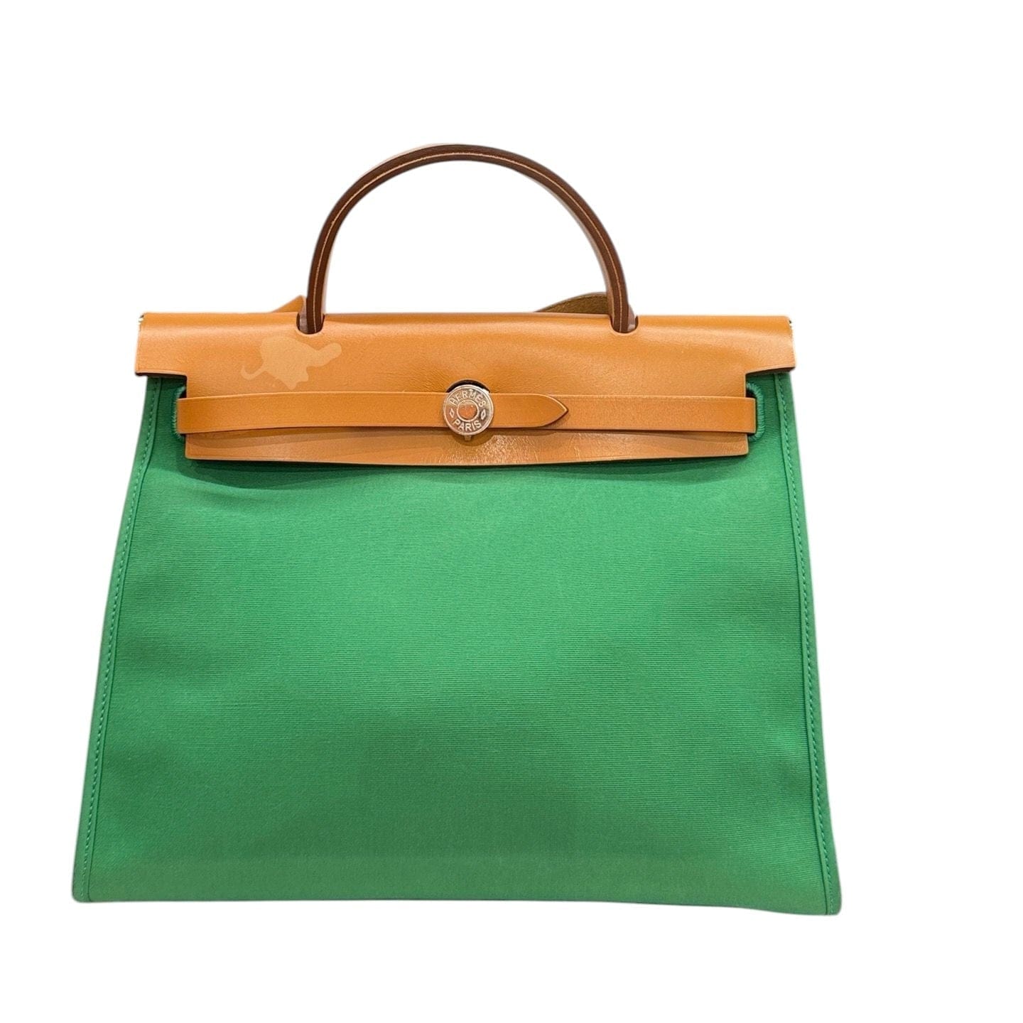 Hermes Herbag 31 in Green & Tan