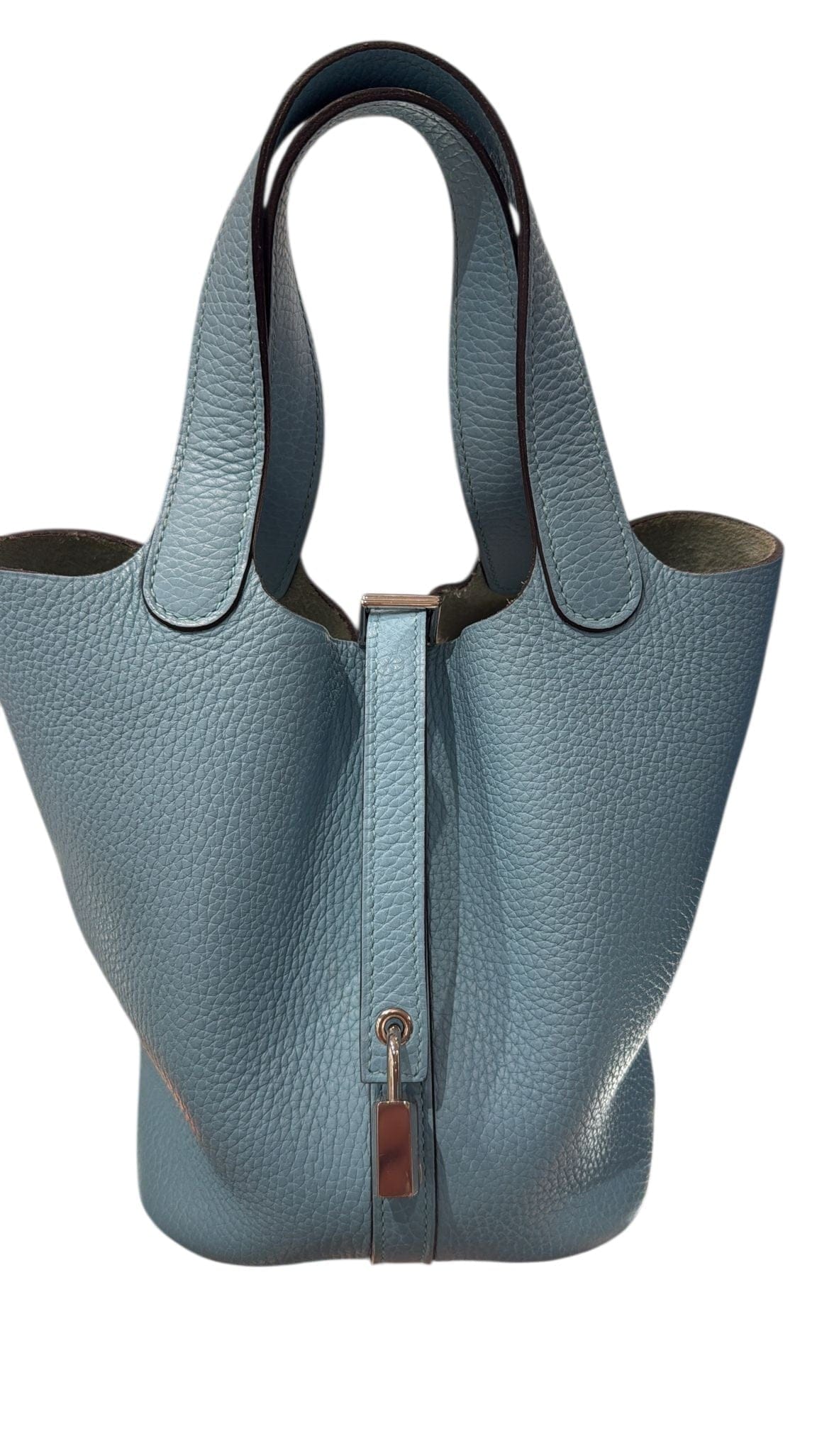 Hermes Picotin 18 in Blue Jean Clemence with PHW