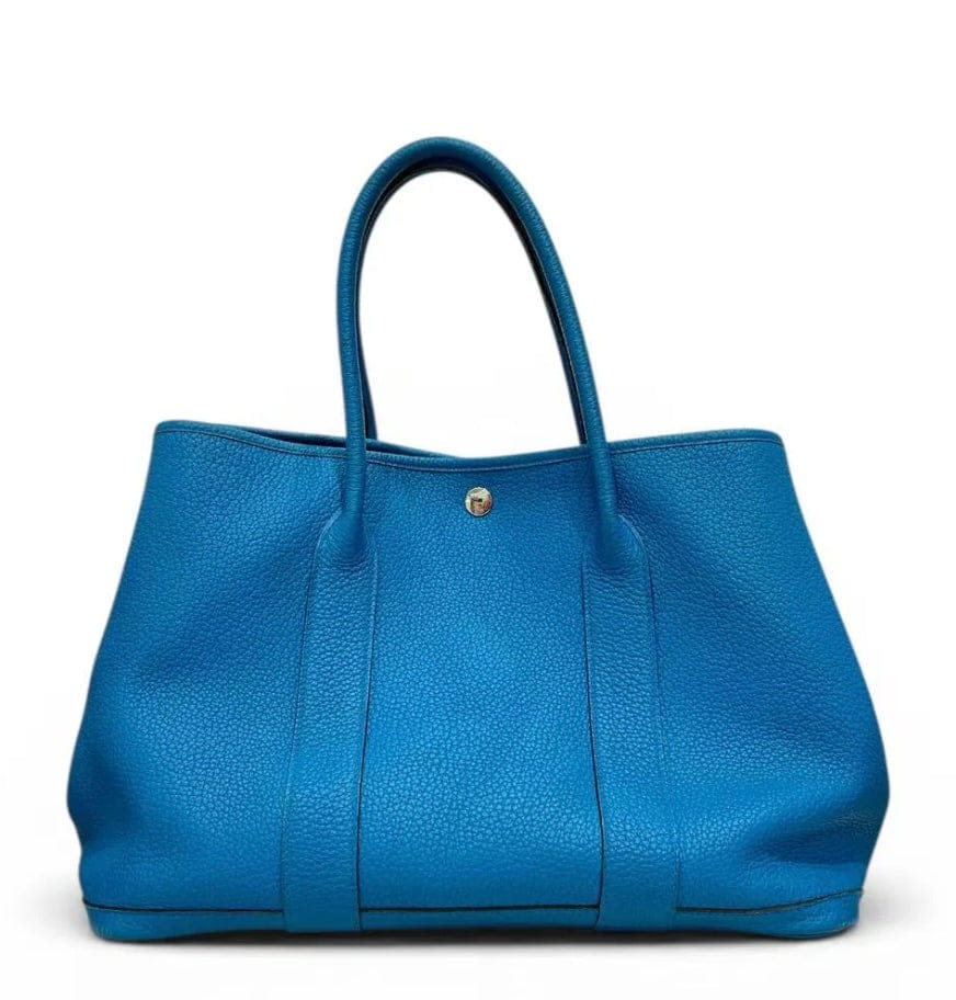 Hermes Garden Party 36 in Blue Zanzibar Negonda Leather