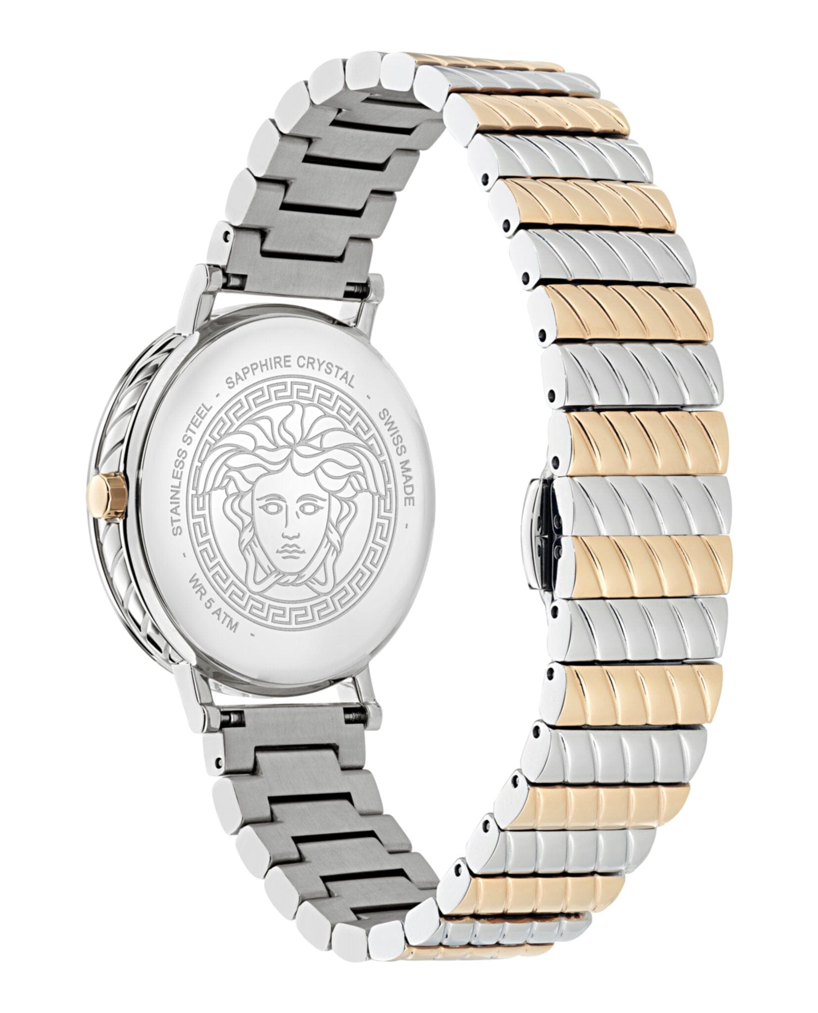 Versace Womens Two Tone 35 mm Bracelet Fashion Watch