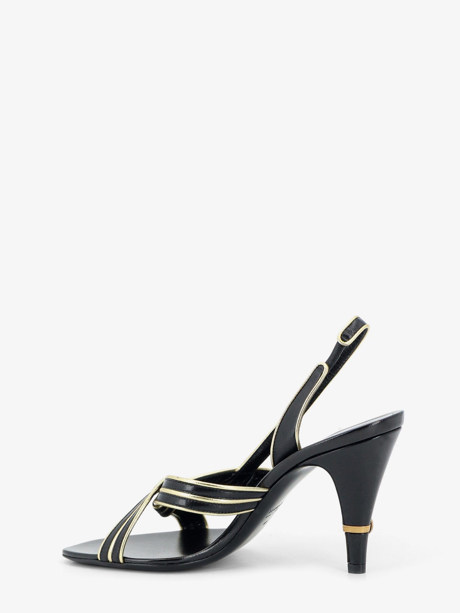 Versace Gianni leather sandals with contrasting metallic profiles