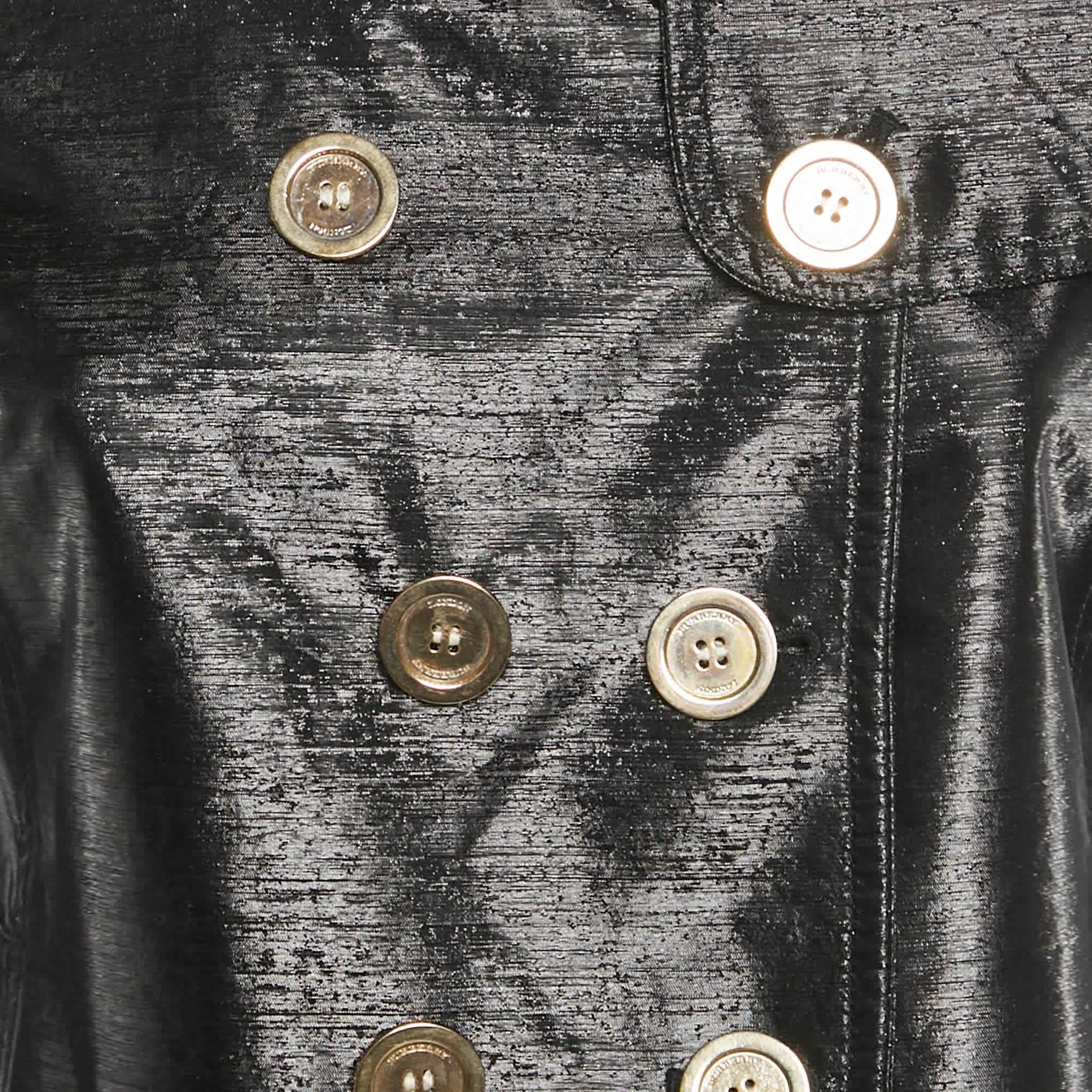 Burberry London Black Metallic Double Breasted Jacket