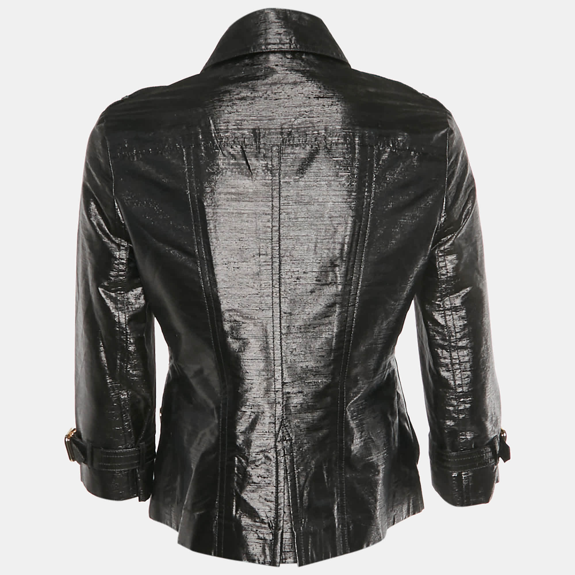 Burberry London Black Metallic Double Breasted Jacket
