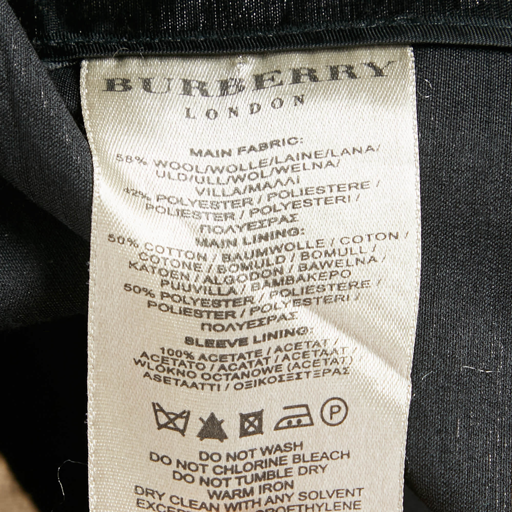 Burberry London Black Metallic Double Breasted Jacket