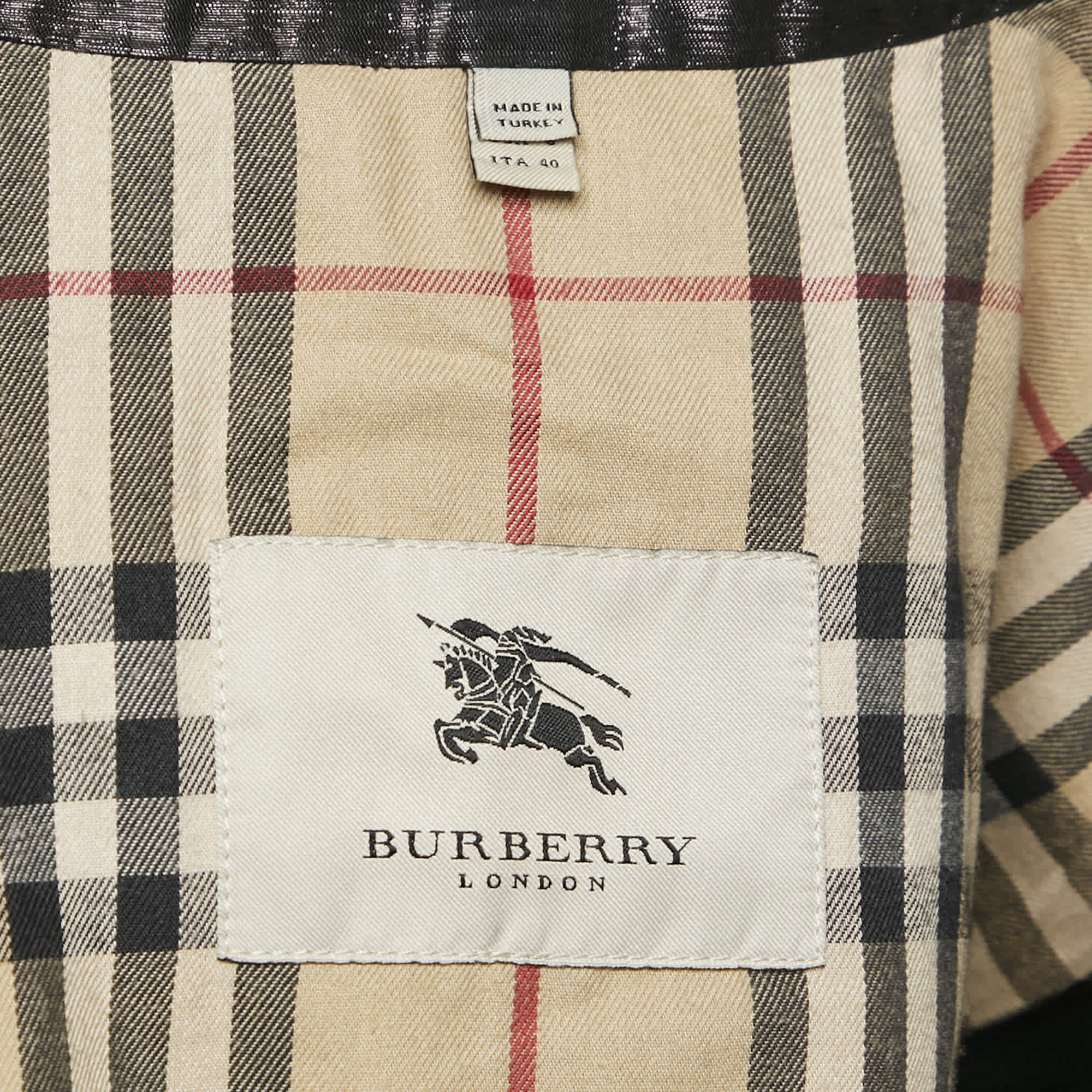 Burberry London Black Metallic Double Breasted Jacket