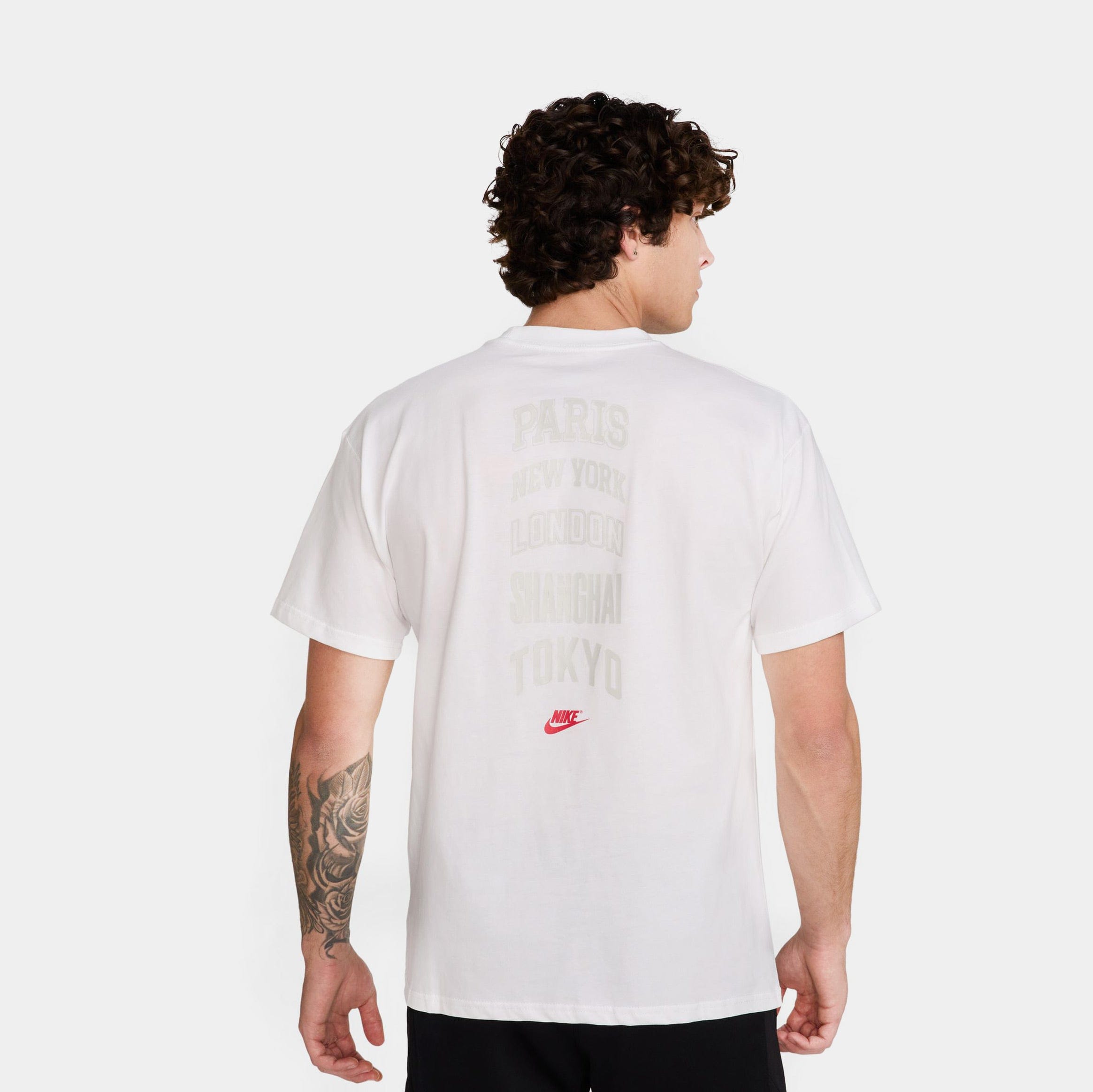 Nike NSW Max 90 Mens Short Sleeve Shirt (White/Red/Black)