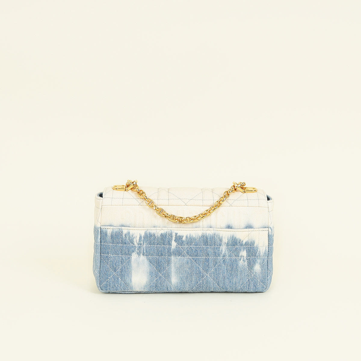 Christian Dior Blue Tie - Dye Denim Macrocannage Caro Medium Shoulder Bag