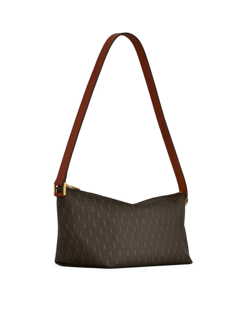 Saint Laurent Men Le Monogramme Shoulder Bag In Monogram Canvas And Smooth Leather