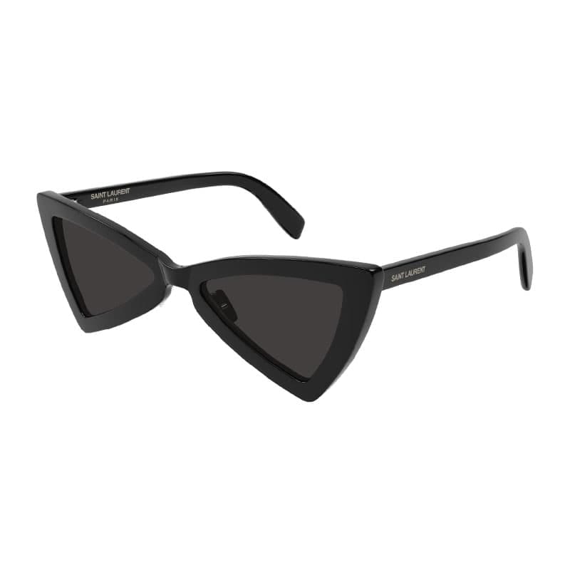 Saint Laurent Sunglasses Cat Eye Full Rim, Shiny Black Frame And Black Lens Sl207Jerry005