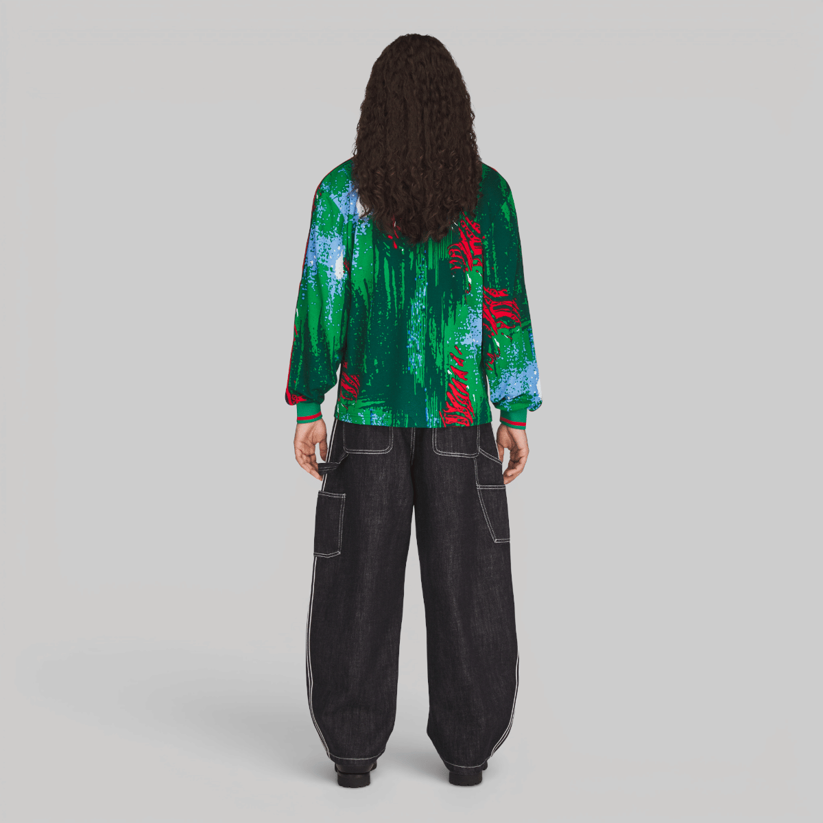 adidas Brain Dead Disney Long Sleeve Jersey - Red/Bold Green/Blue