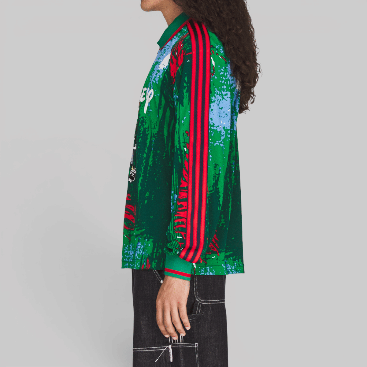 adidas Brain Dead Disney Long Sleeve Jersey - Red/Bold Green/Blue
