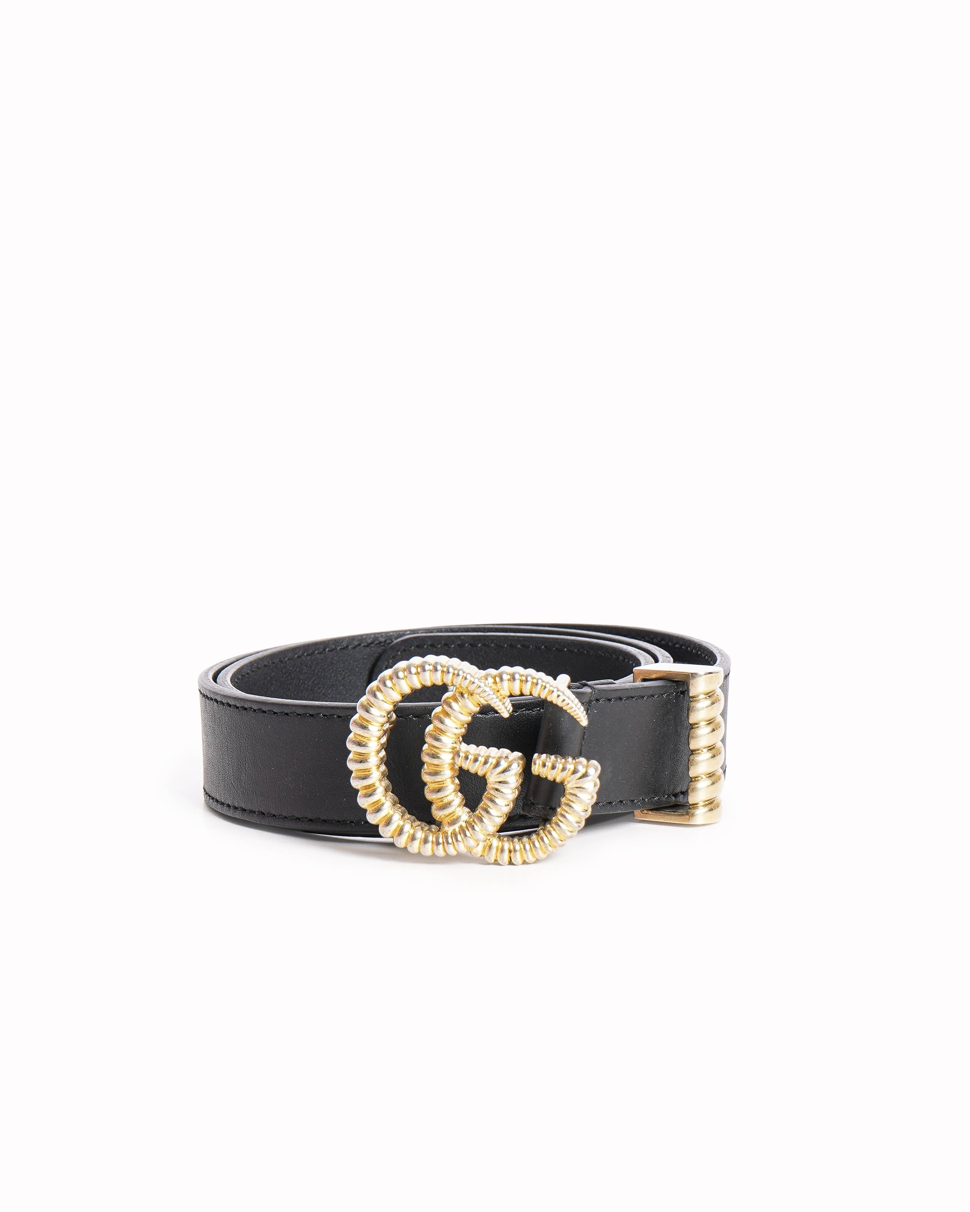 Gucci Torchon Double G Buckle Belt in Black