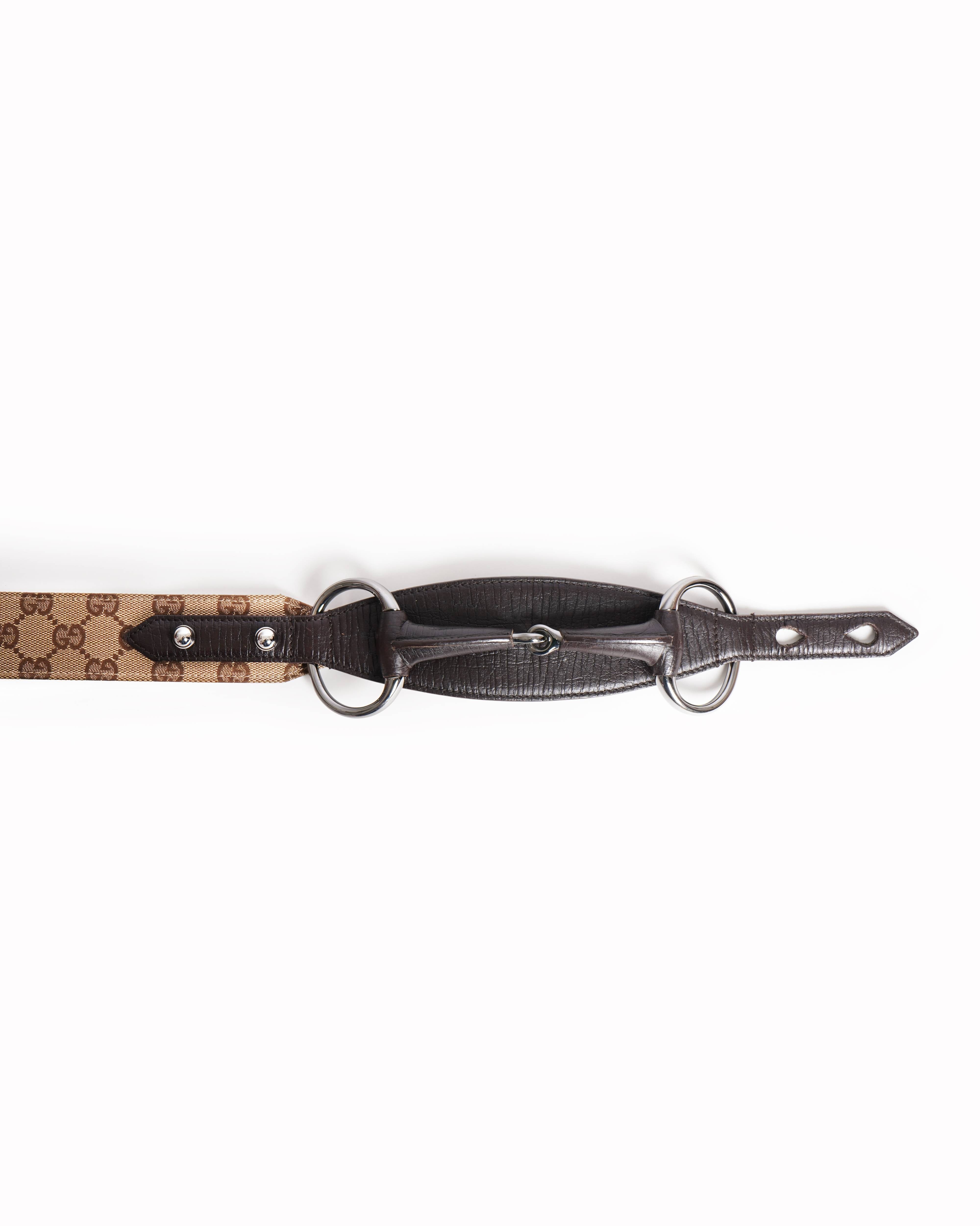 Gucci gg leather buckle belt