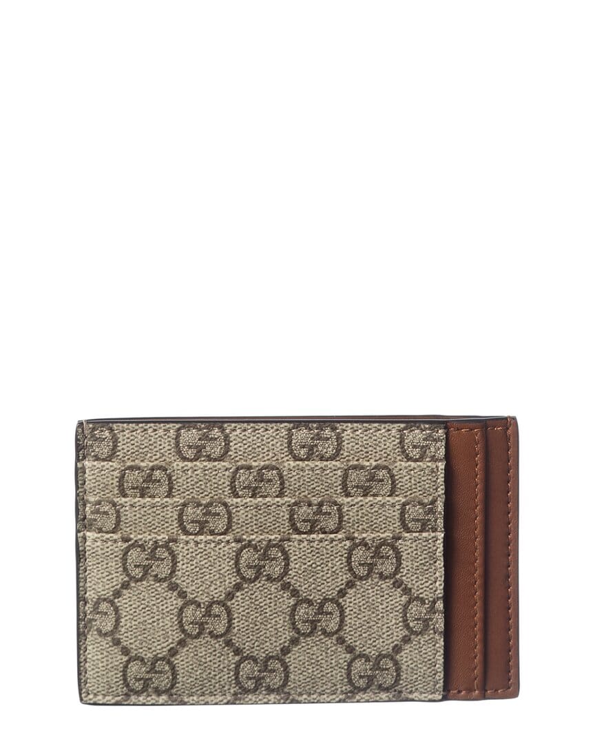 Gucci Gg Supreme Canvas & Leather Card Case