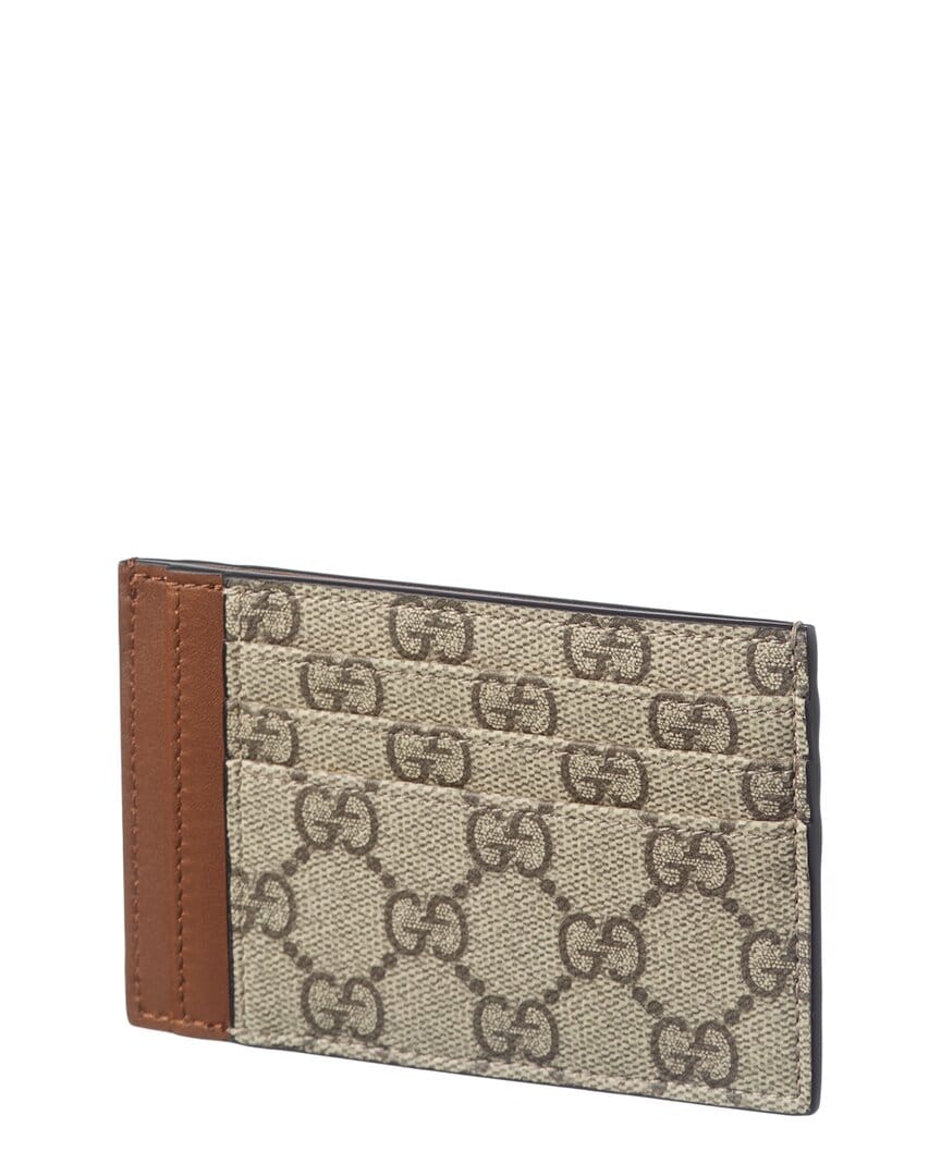 Gucci Gg Supreme Canvas & Leather Card Case