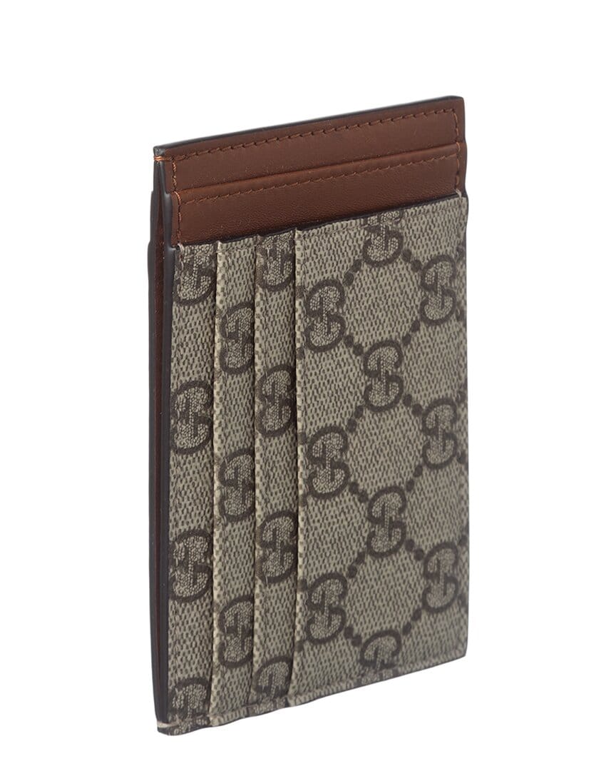 Gucci Gg Supreme Canvas & Leather Card Case