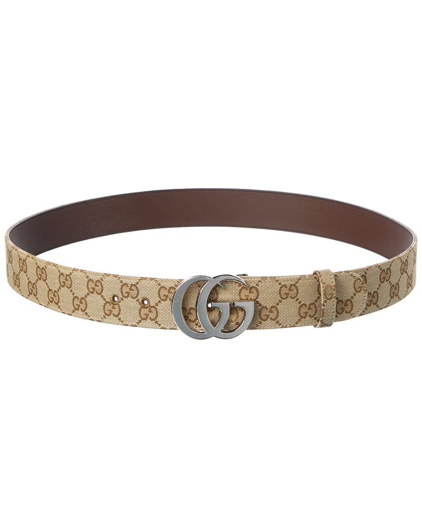 Gucci Gg Marmont Gg Supreme Canvas & Leather Belt