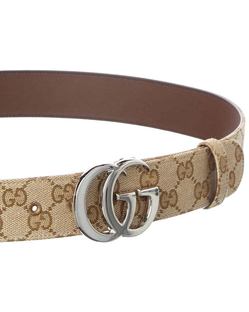 Gucci Gg Marmont Gg Supreme Canvas & Leather Belt